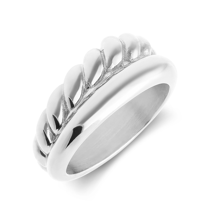 Lucardi Ring Stahl - Gelbgold legiert Silber 50mm Damen