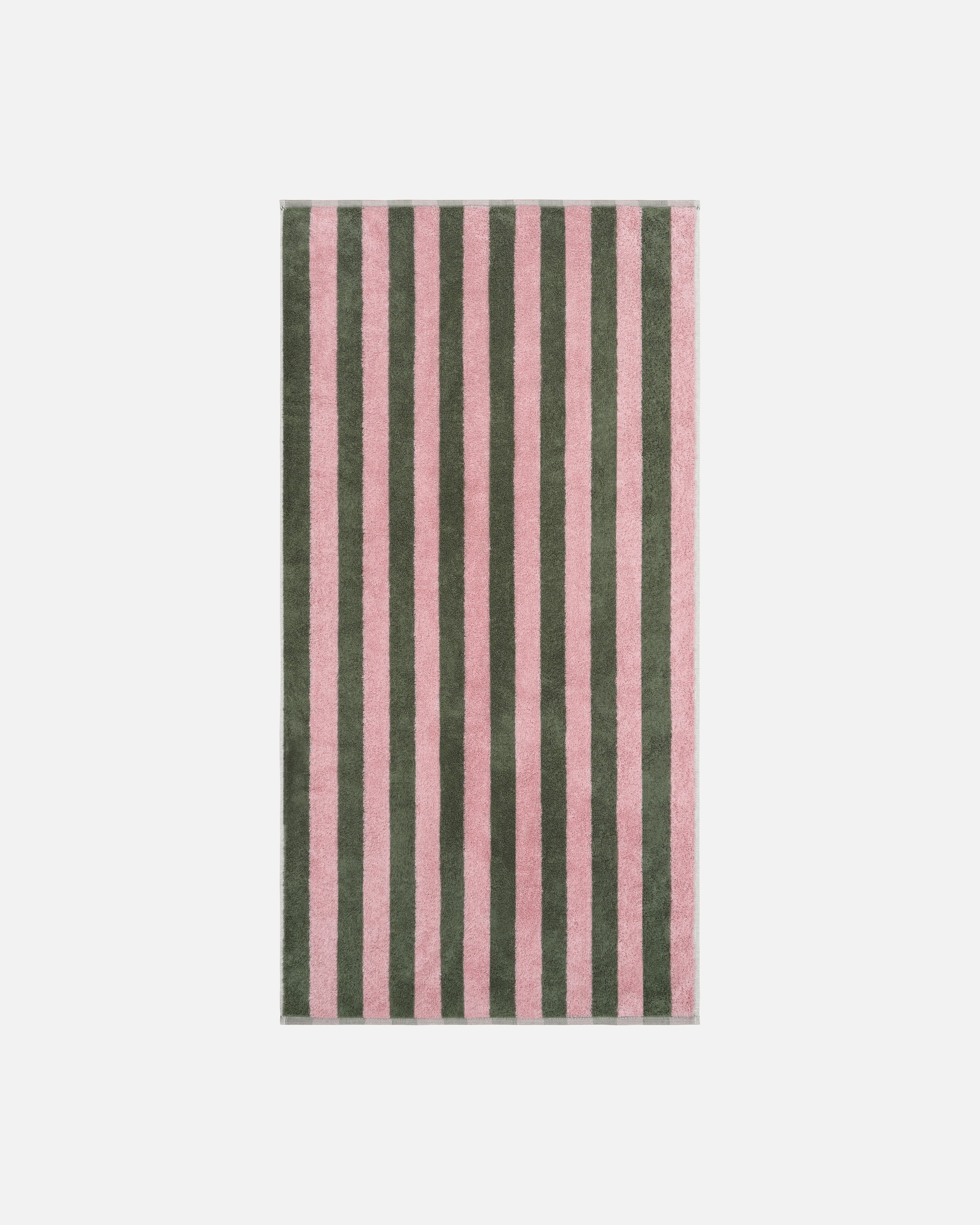Handtuch für Unisex Cawö Cawö Handtücher Bold Streifen 6277 oliv/rosa - 42 Handtuch 50x100 cm
