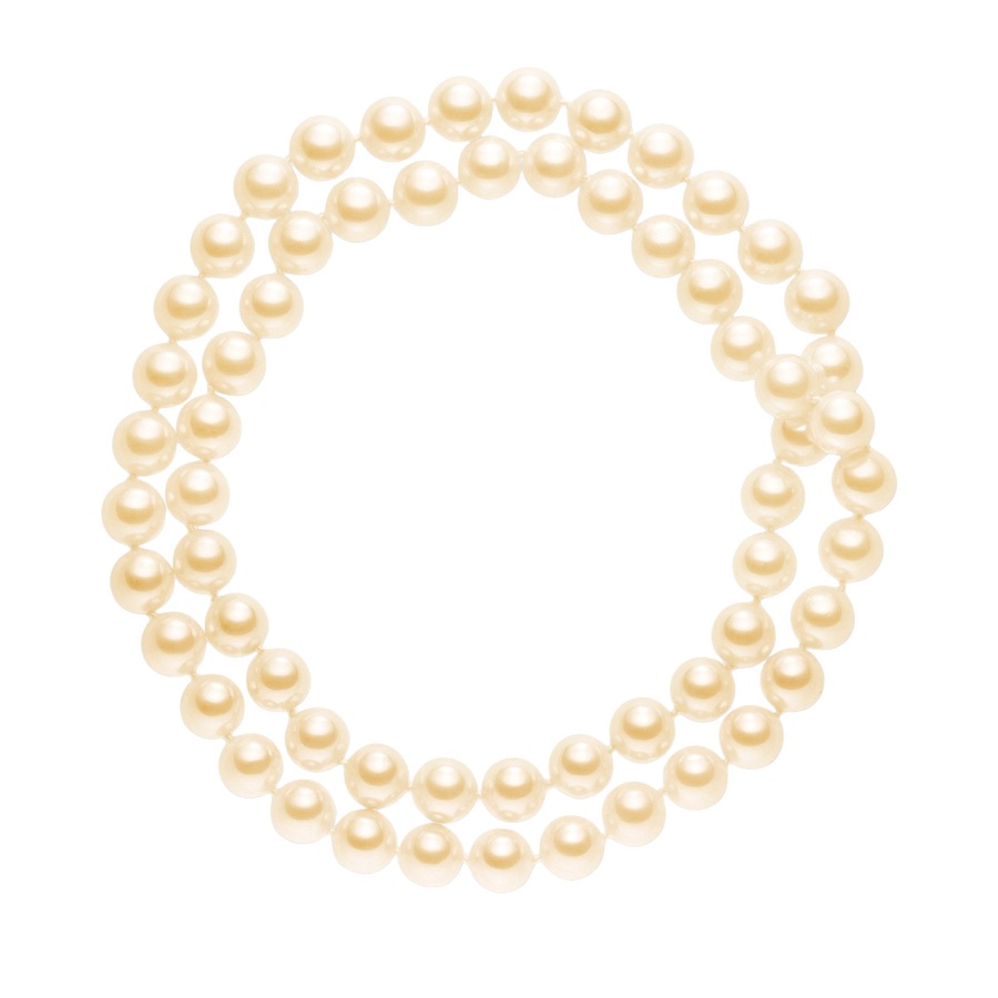 Lulu & Jane Perlen-Kette Muschelkernperle in Apricot 80,0 cm Damen