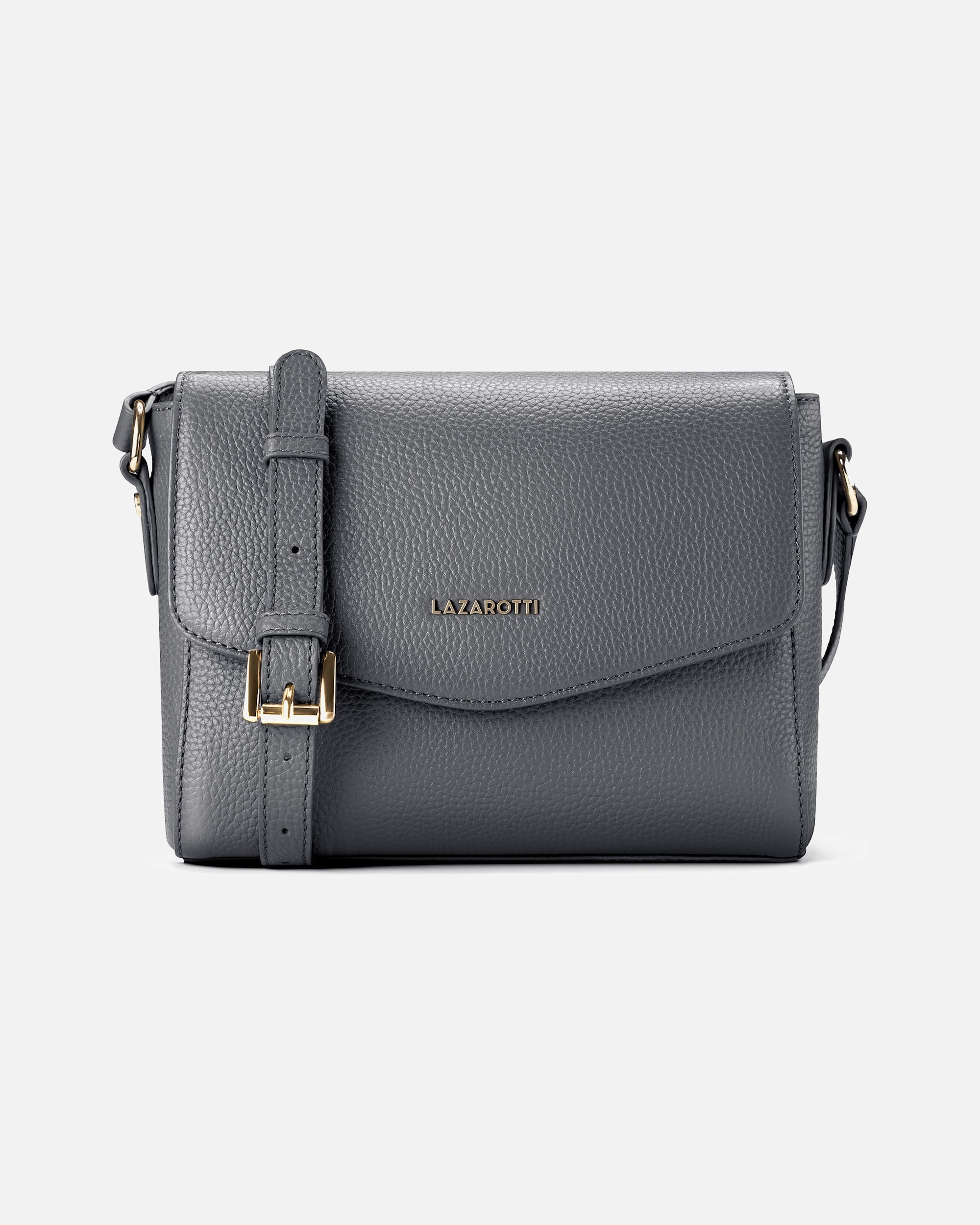 Tasche für Weiblich Lazarotti Bologna Leather Umhängetasche grey