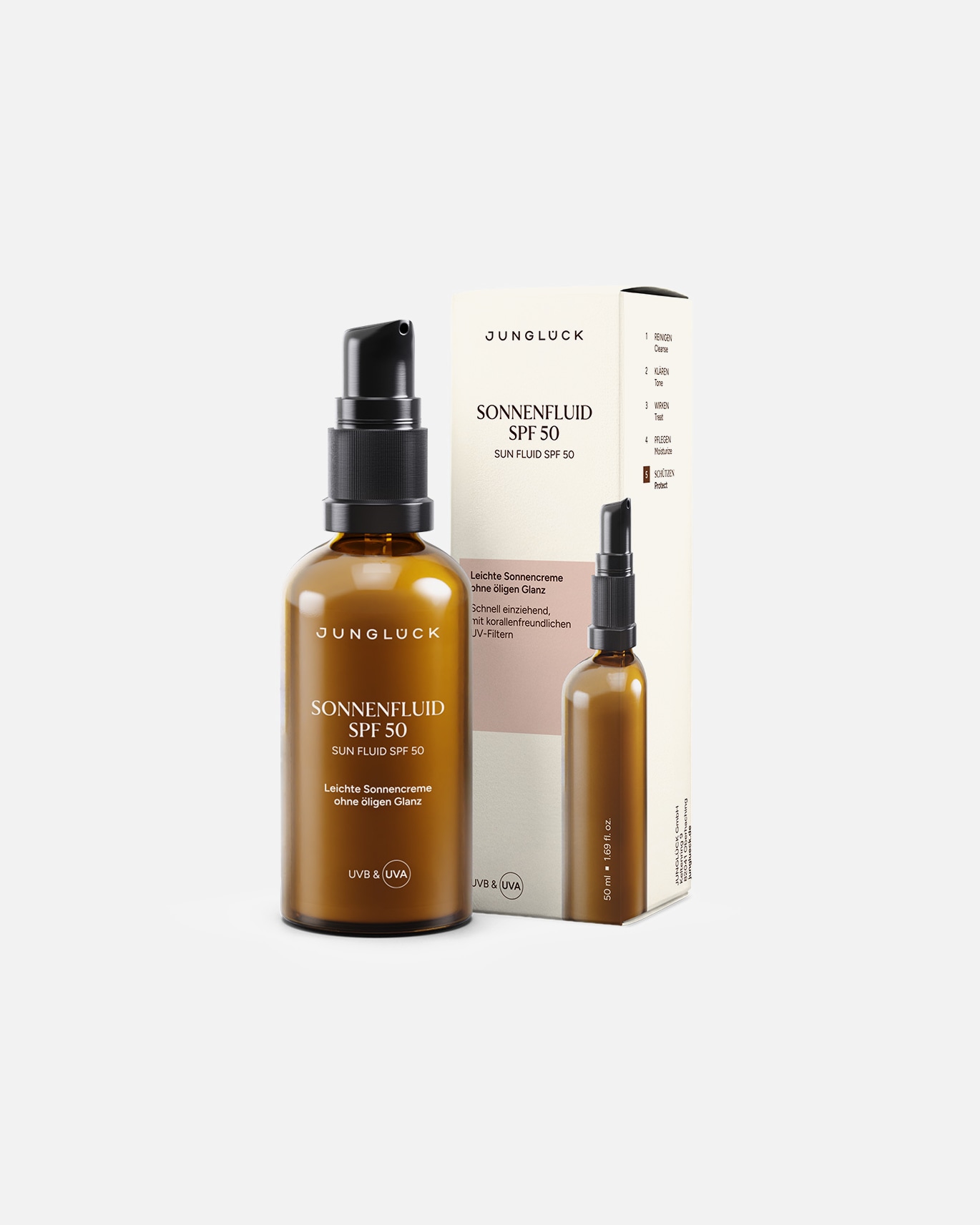Sonnencreme für Unisex Junglück Sonnenfluid SPF 50 50 ml