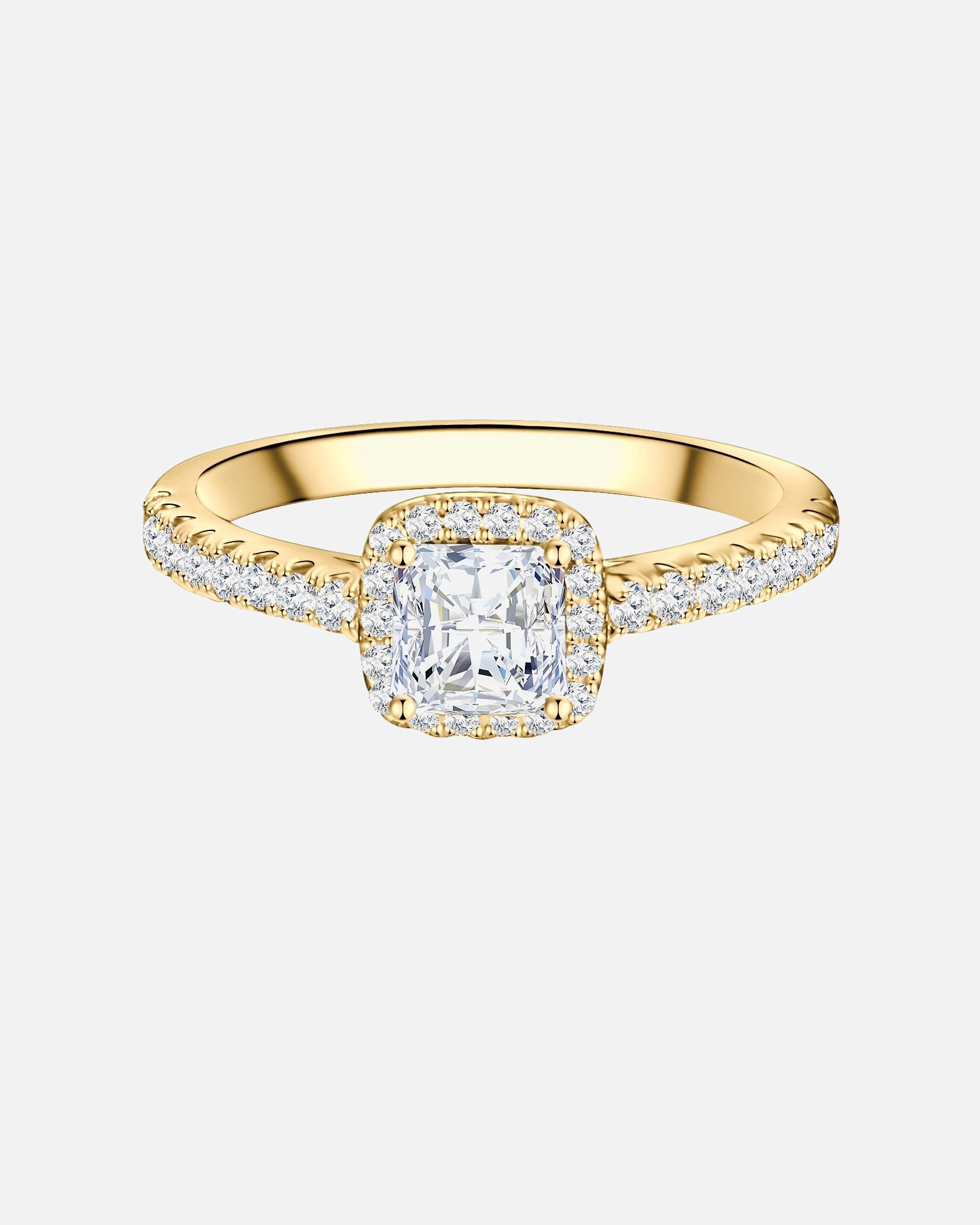 Ring für Weiblich Trilani Ring aus Sterling Silber in Gelbgold mit Zirkonia 54