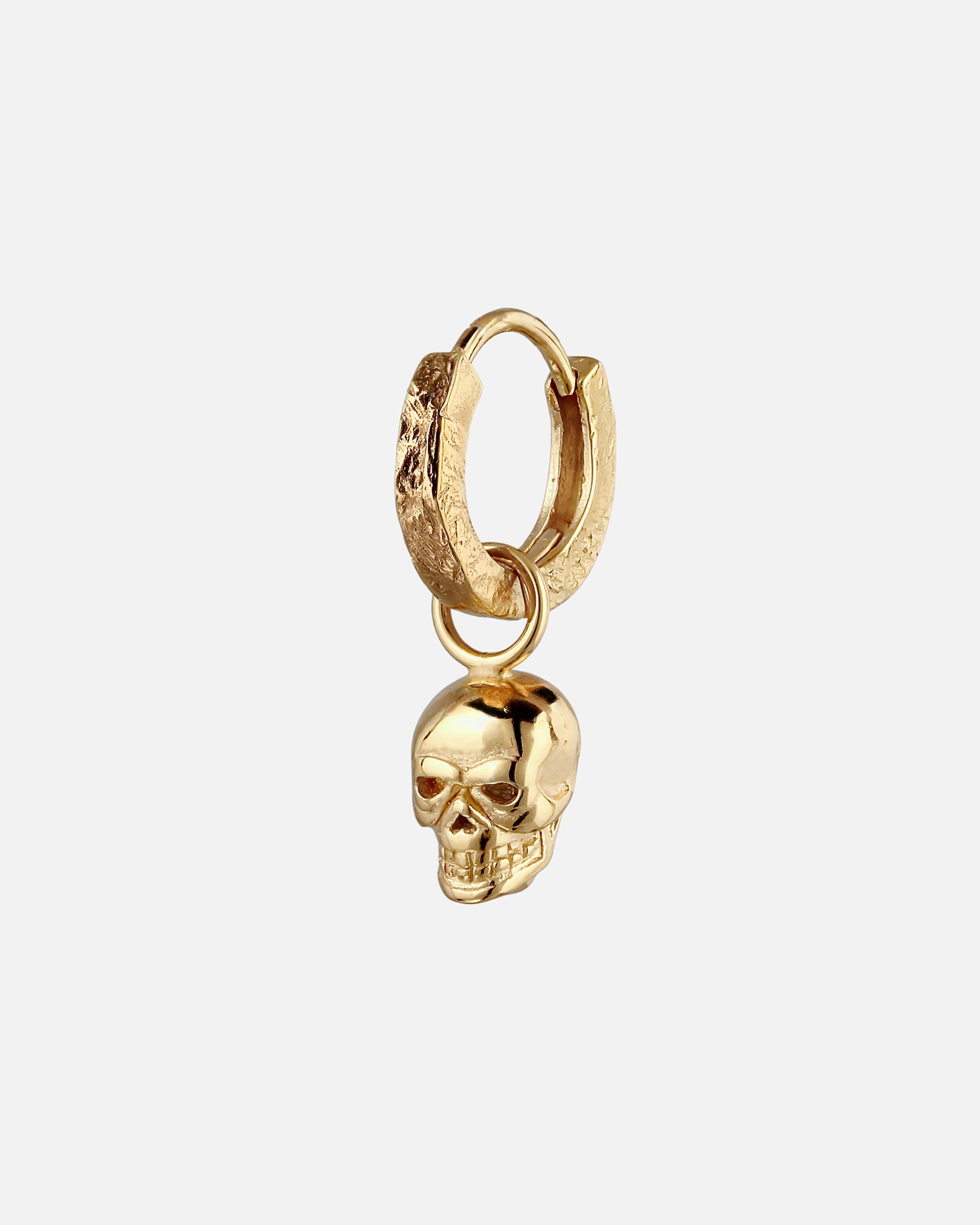 Ohrringe für Männlich KUZZOI Herren Single Creole Totenkopf Anhänger 925 Silber goldfarben