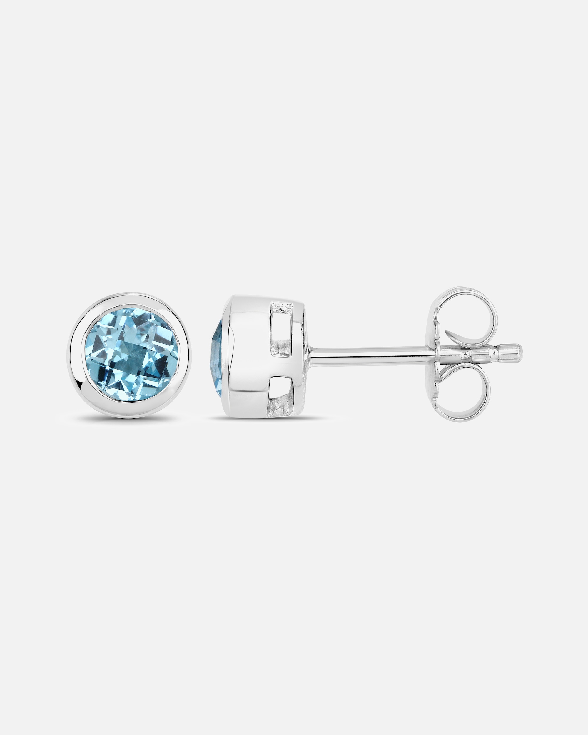 Ohrringe für Weiblich Vira Jewels Ohrstecker 925/- Sterling Silber Blautopas beh. blau 1,2ct. weiß