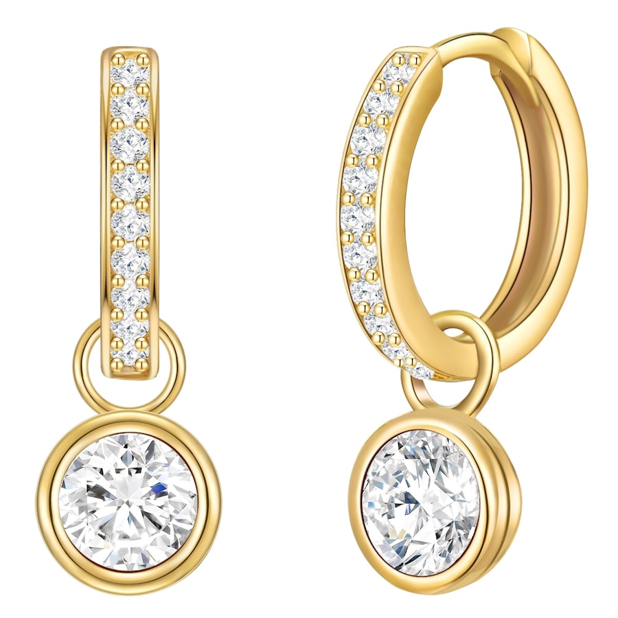 Rafaela Donata Creolen Sterling Silber Zirkonia in Gelbgold 22,0 mm Damen