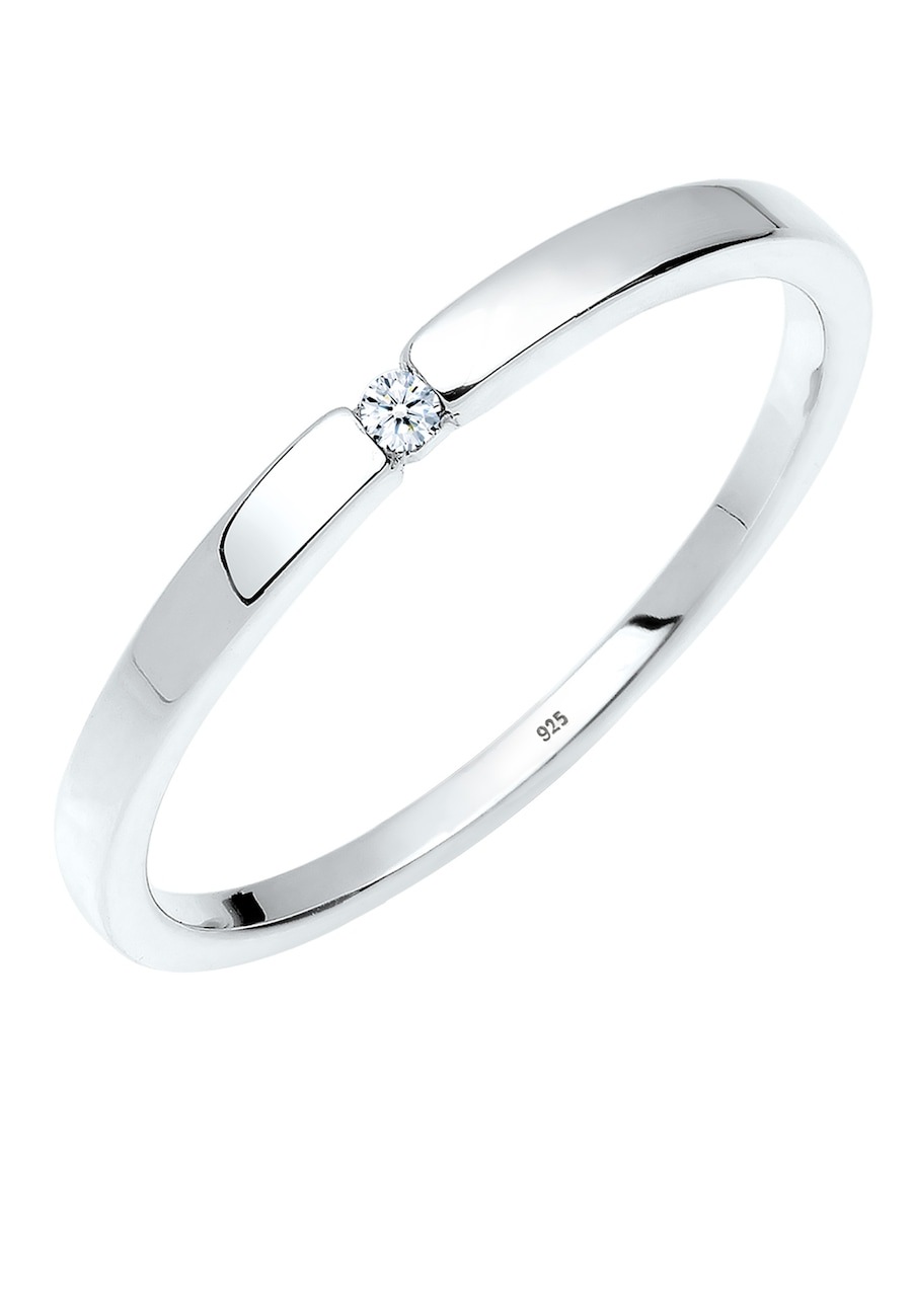Elli DIAMONDS Verlobungsring Klassiker Diamant (0.015 ct.) 925 Sterling Silber 58 Damen