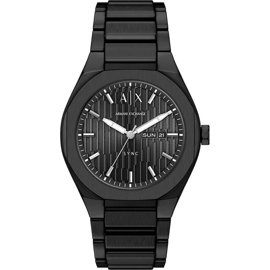 Armani Exchange Herrenuhr Edelstahl schwarz Herren
