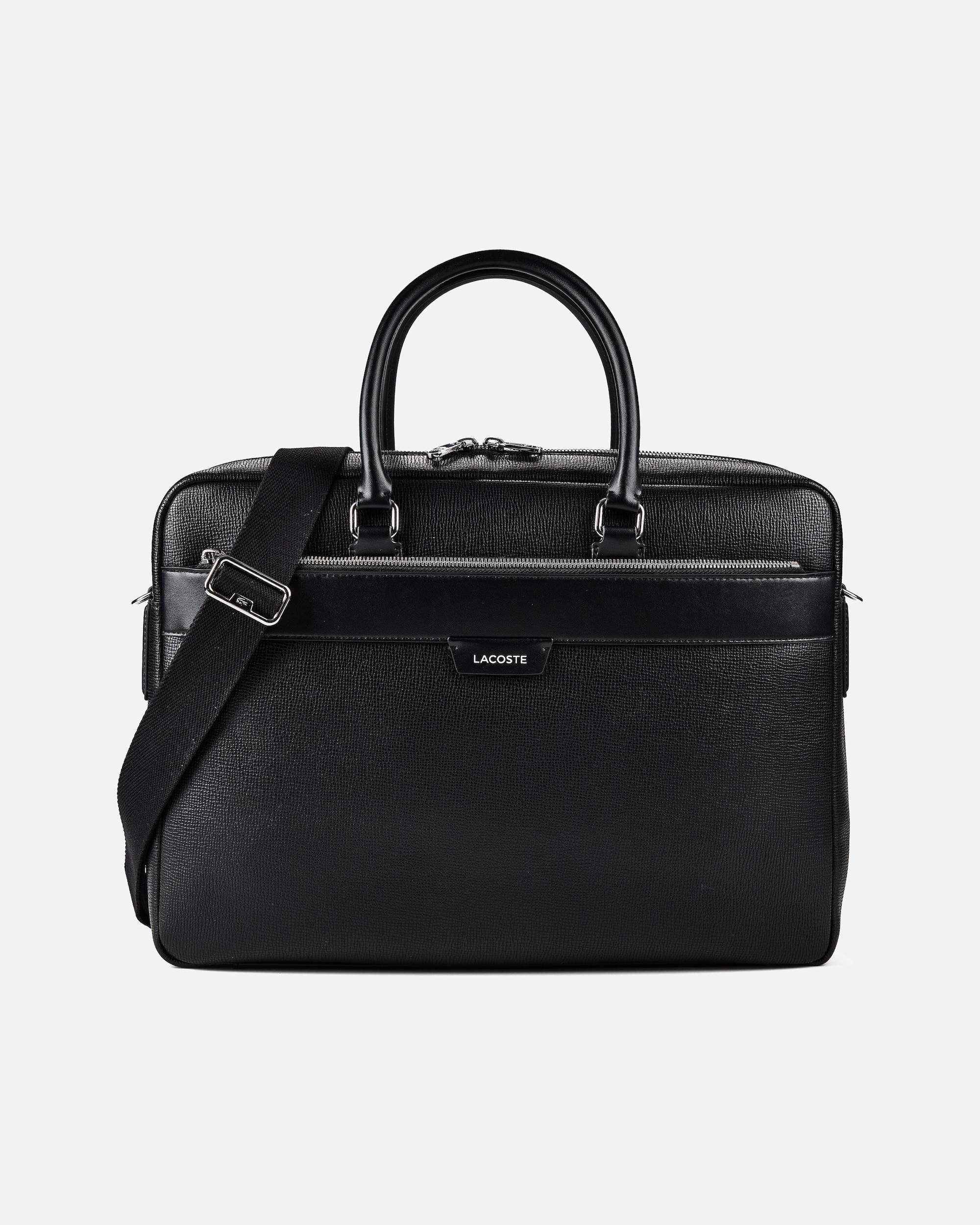 Laptoptasche für Männlich Lacoste Ossian Aktentasche Leder 41 cm Laptopfach noir
