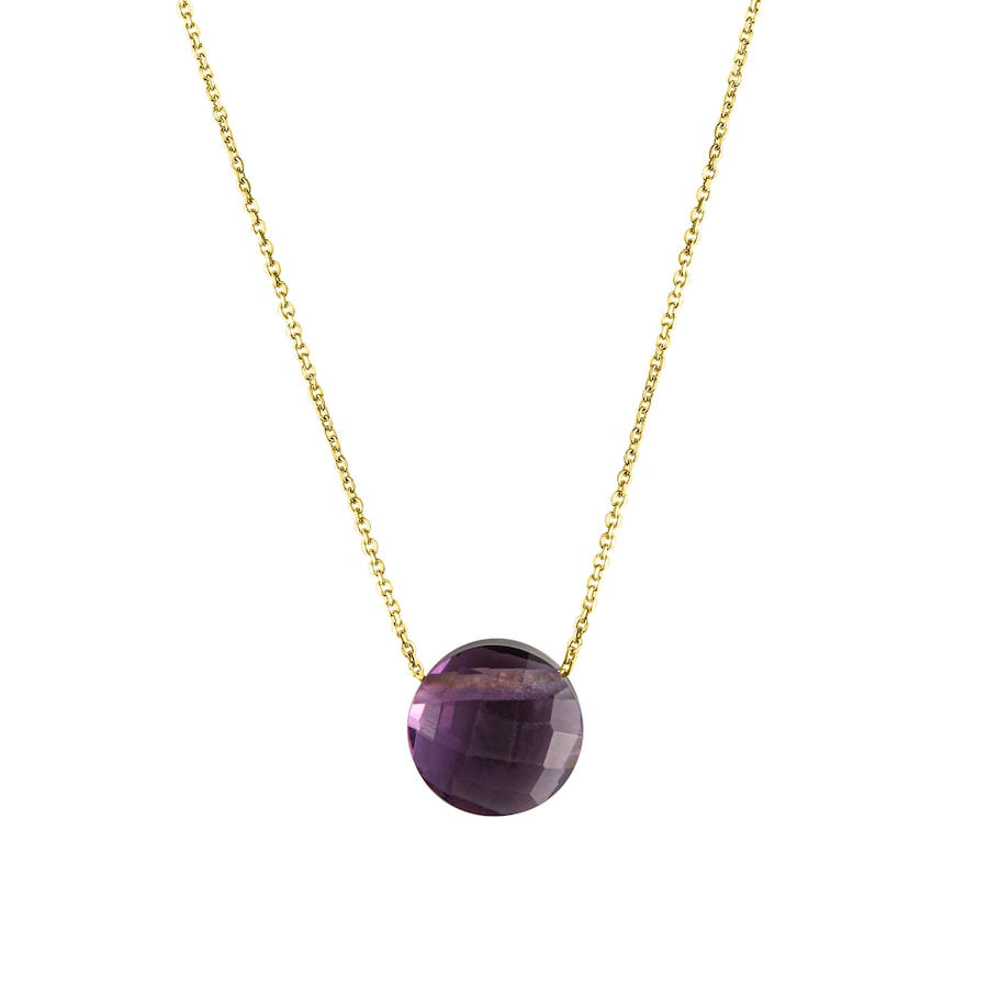 Celesta Halskette 375/- Gold Amethyst blau 42+3cm Weiss Damen