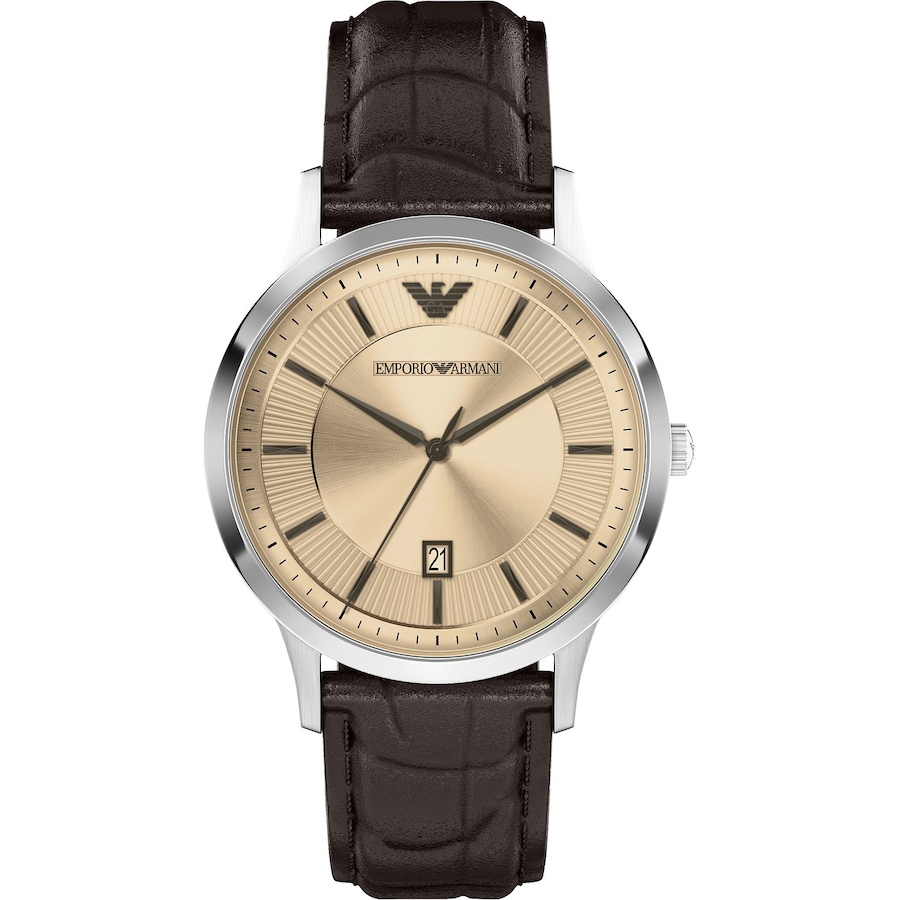 Emporio Armani Herrenuhr Edelstahl braun Herren