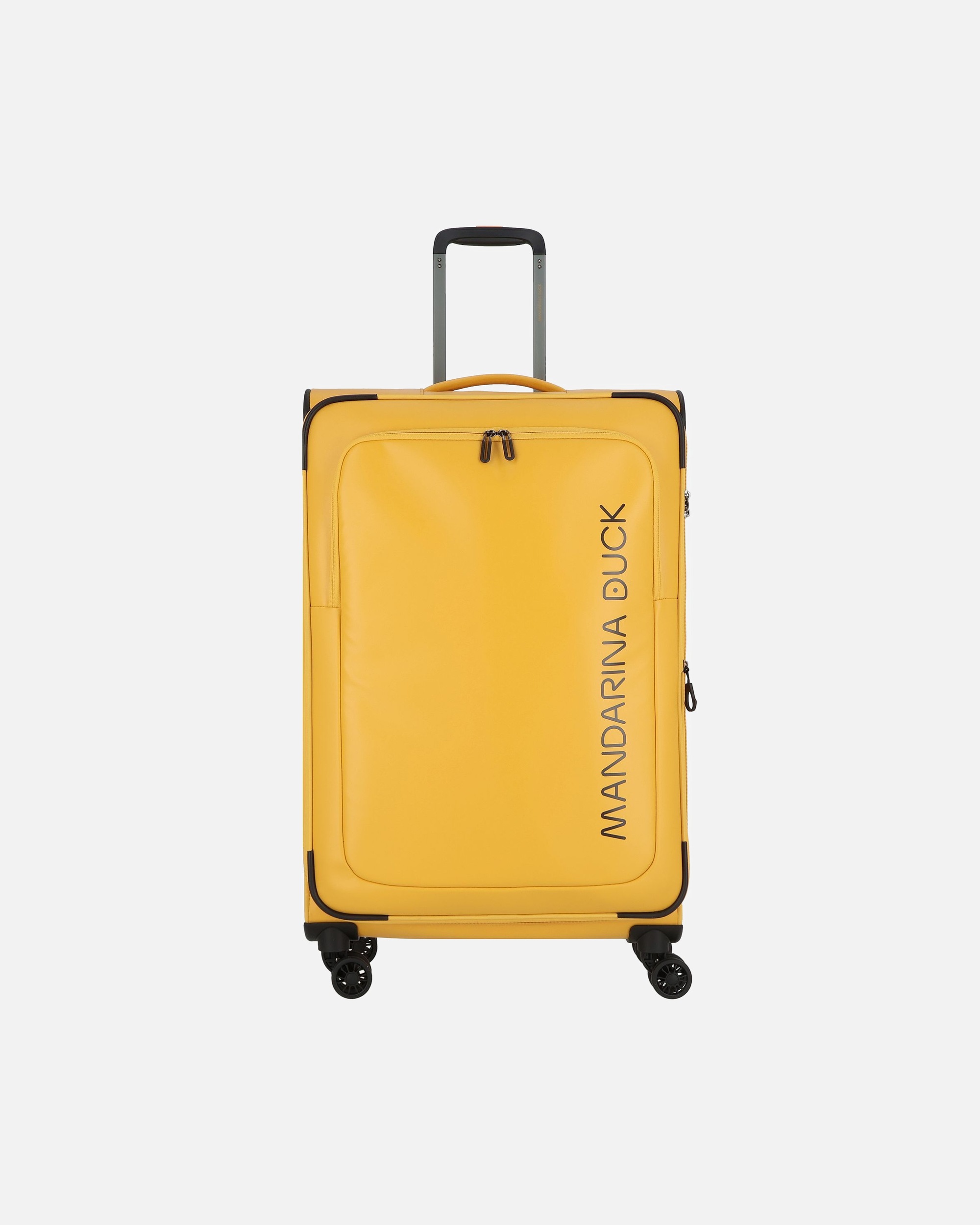 Koffer für Männlich Mandarina Duck Eco Coated 4 Rollen Trolley L 78 cm mit Dehnfalte duck yellow
