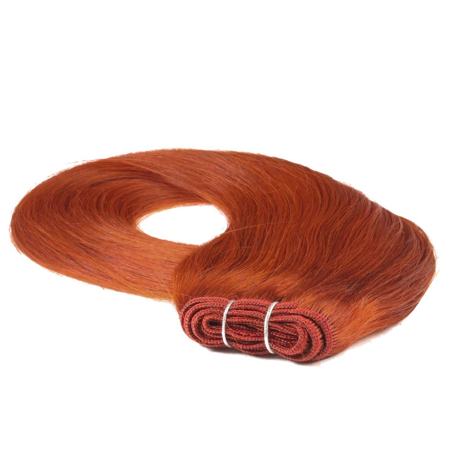 hair2heart Tresse Extensions Echthaar #8/43 Hellblond Rot-Gold 100g 60cm 1 kg Braun Damen