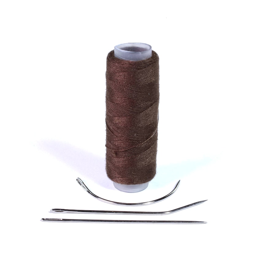 hair2heart Nadel und Faden im Set für die Extension Weaving Methode Braun Damen