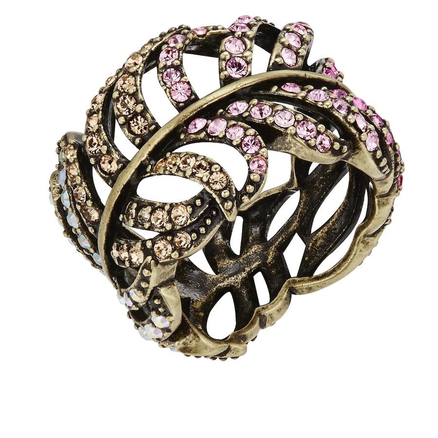 Lulu & Jane Ring aus Metall-Legierung in Bronze mit verziert Kristallen von Swarovski 52 Damen