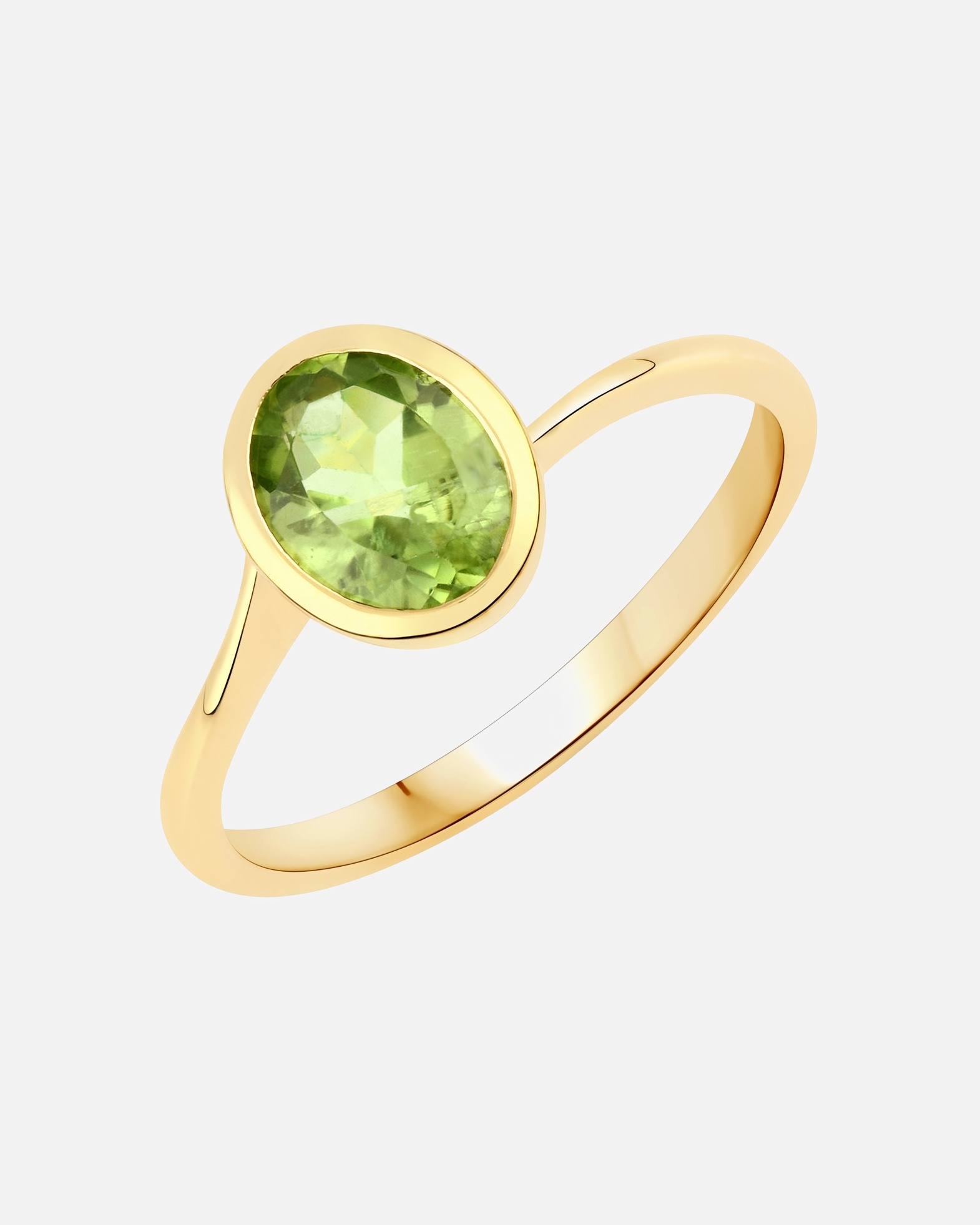 Ring für Weiblich Rafaela Donata Ring Sterling Silber Peridot in Gelbgold 54