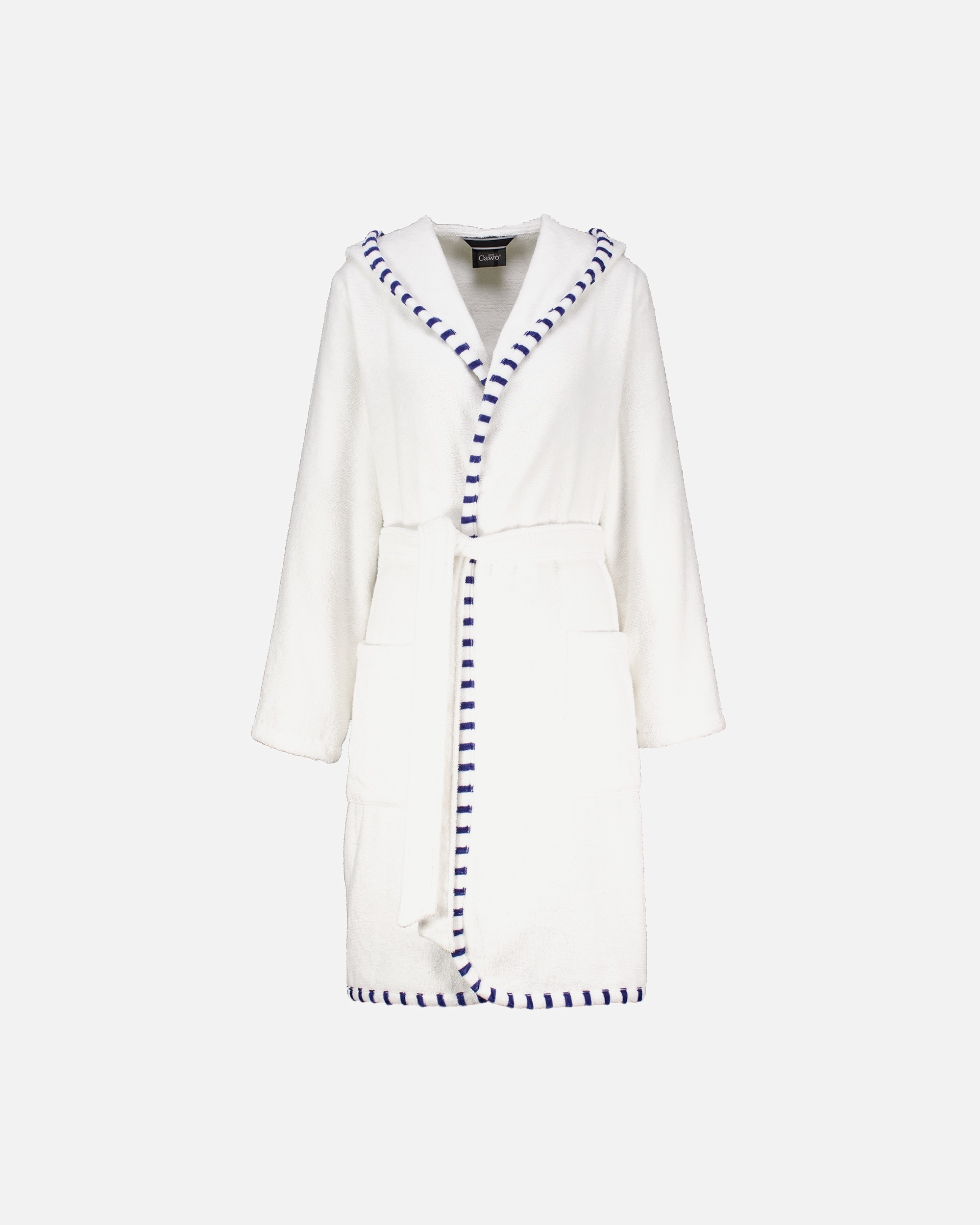 Bademantel für Unisex Cawö Cawö Bademäntel Damen Kapuze Breton 848 weiß - 600 S