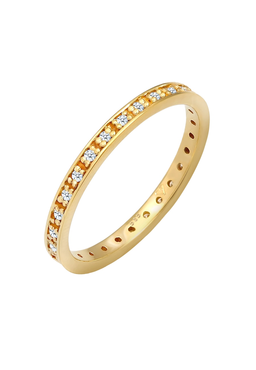 Elli DIAMONDS Verlobungsring Diamant (0.14 ct) 585 Gelbgold 58 Damen