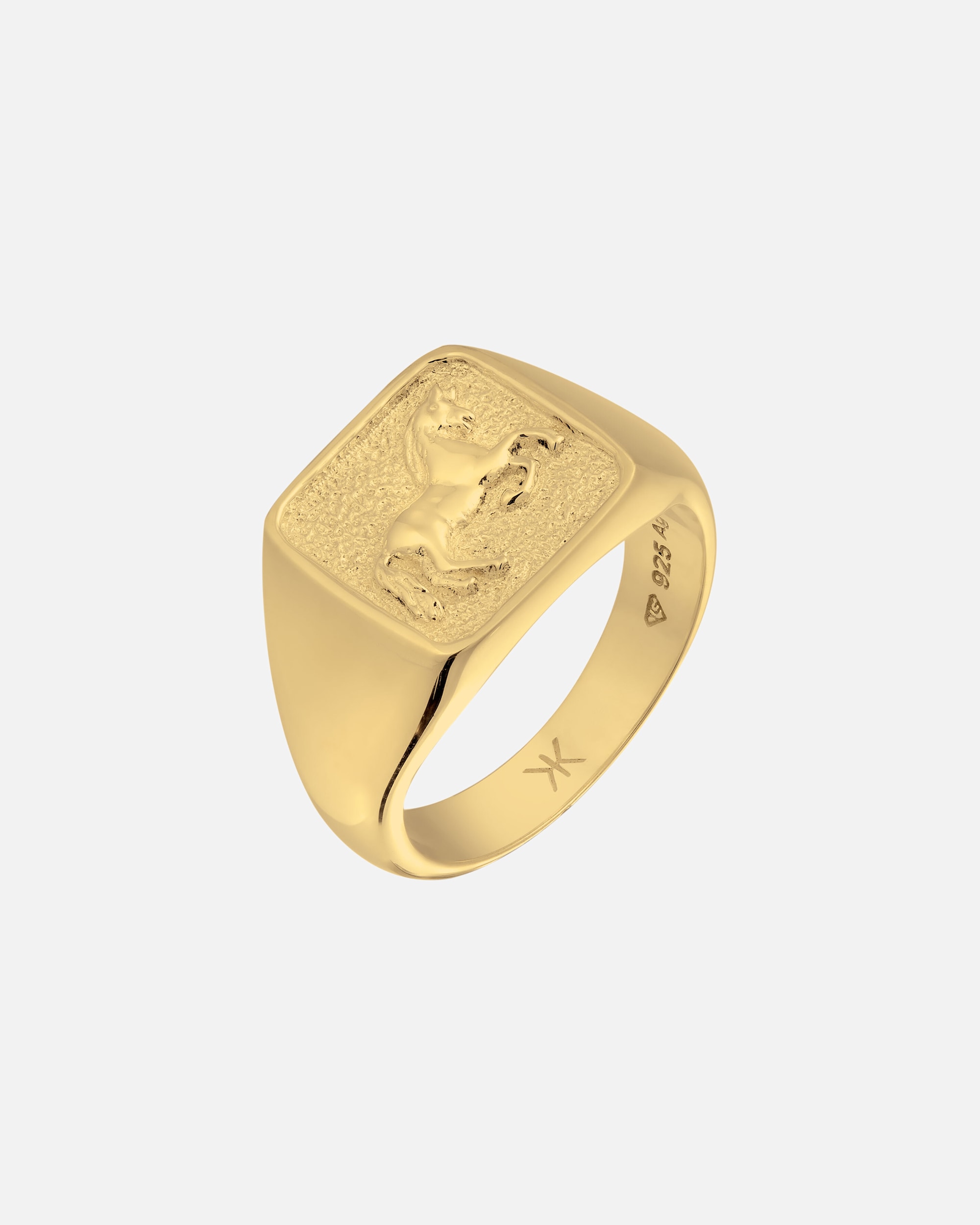 Ring für Männlich KUZZOI Siegelring Pferd 925 Sterling Silber 64