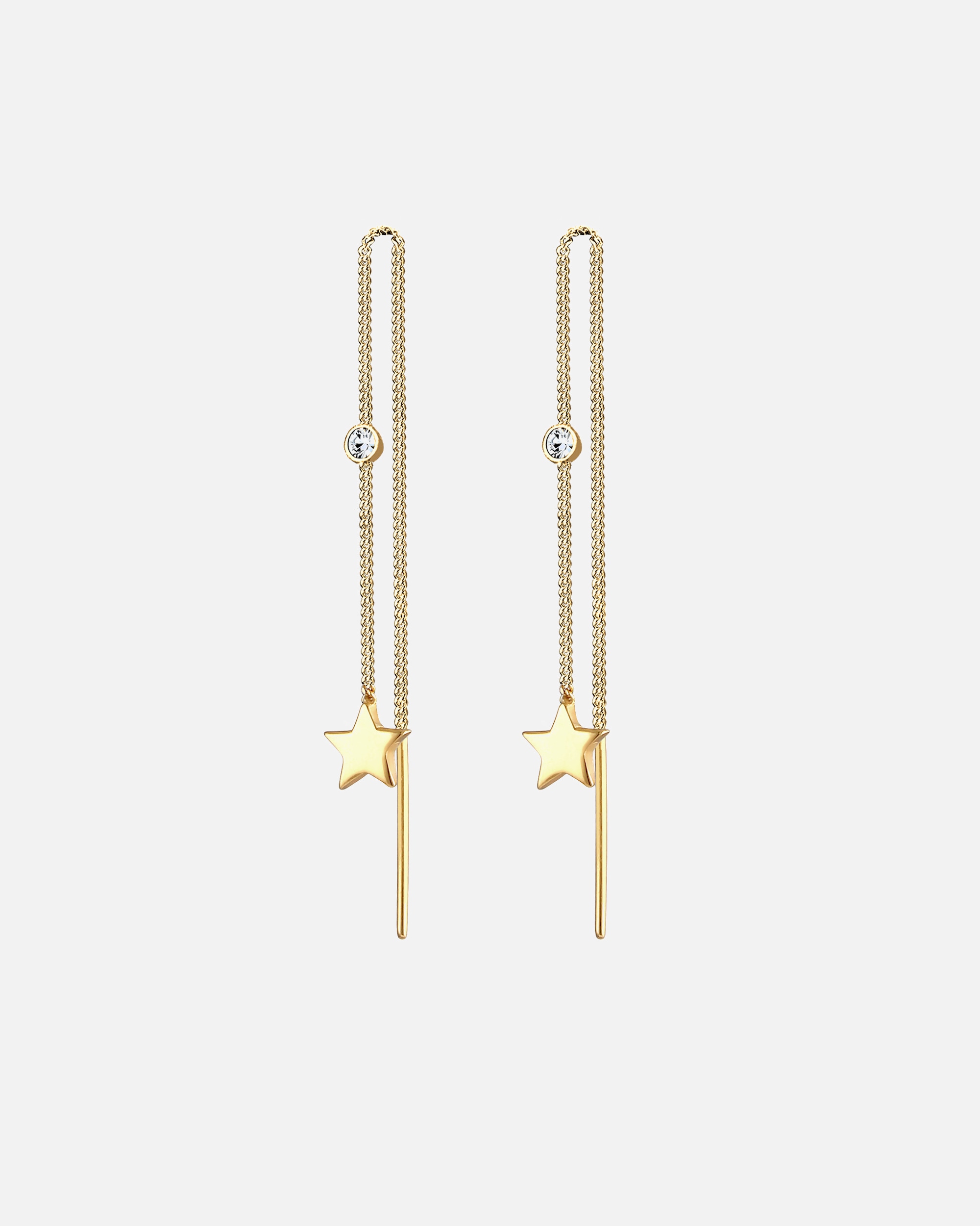 Ohrringe für Weiblich Elli Sterne Durchzieher 925 Silber, mit Kristallen von Swarovski® goldfarben
