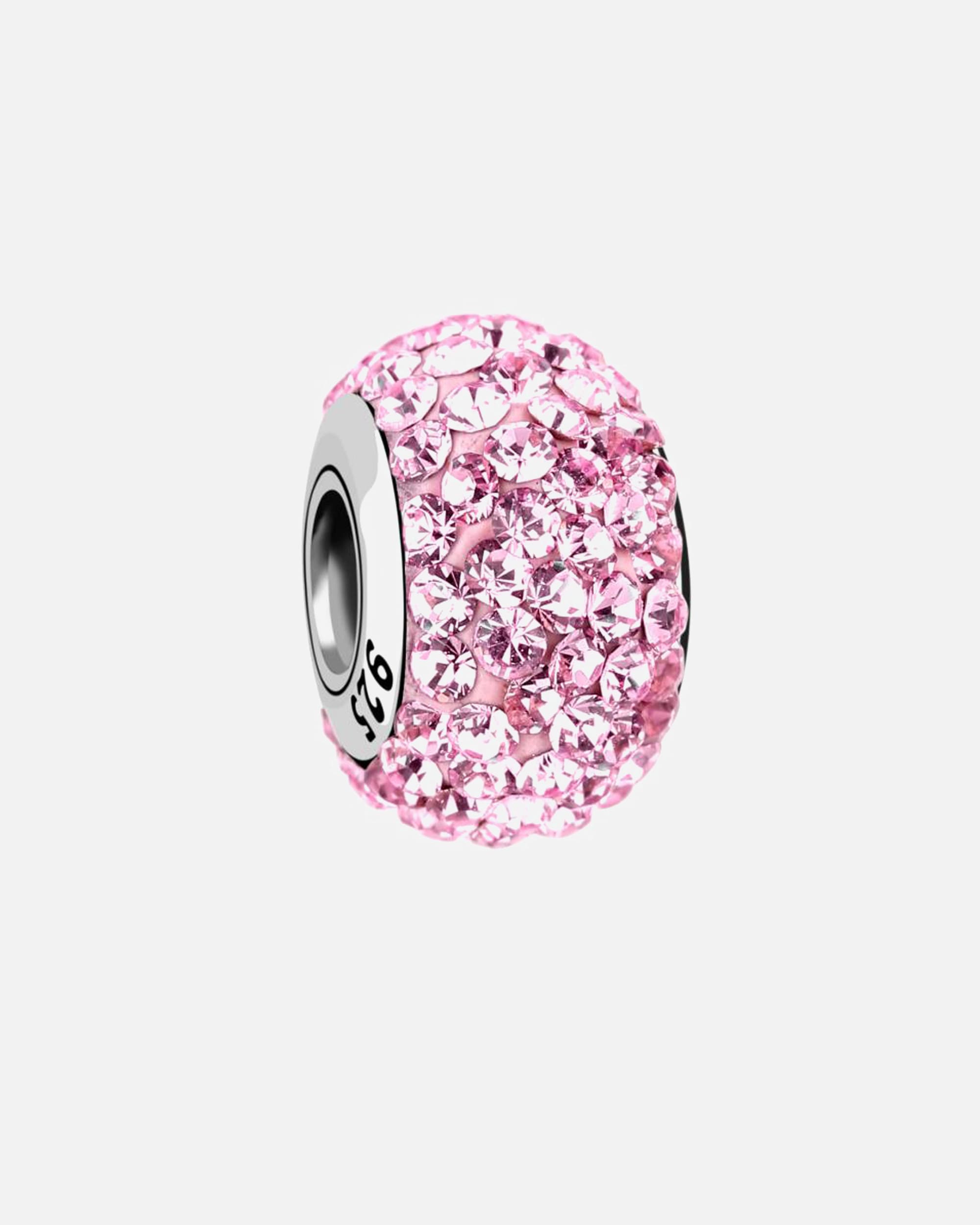 Schmuckanhänger für Weiblich Nenalina Kugel Bead Kristalle Glitzer 925 Silber Rosa