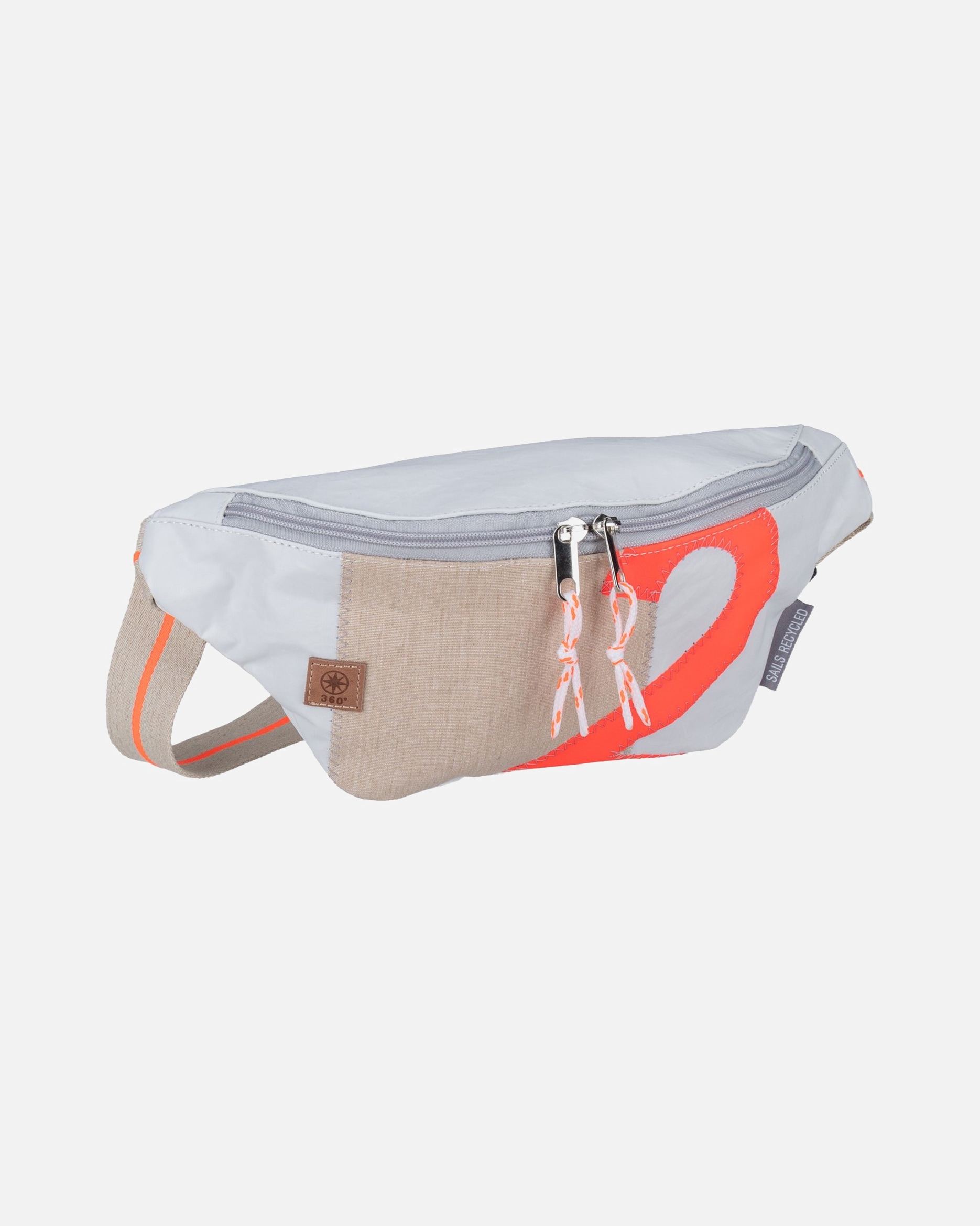 Bauchtasche für Unisex 360Grad Gürteltasche Knoten Weiss/Sand/Zahl Orange