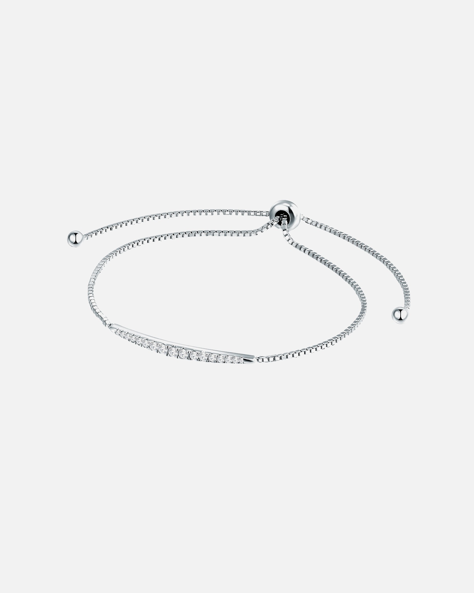 Armband für Weiblich Trilani Armband Sterling Silber Zirkonia in Silber flexibel einstellbar