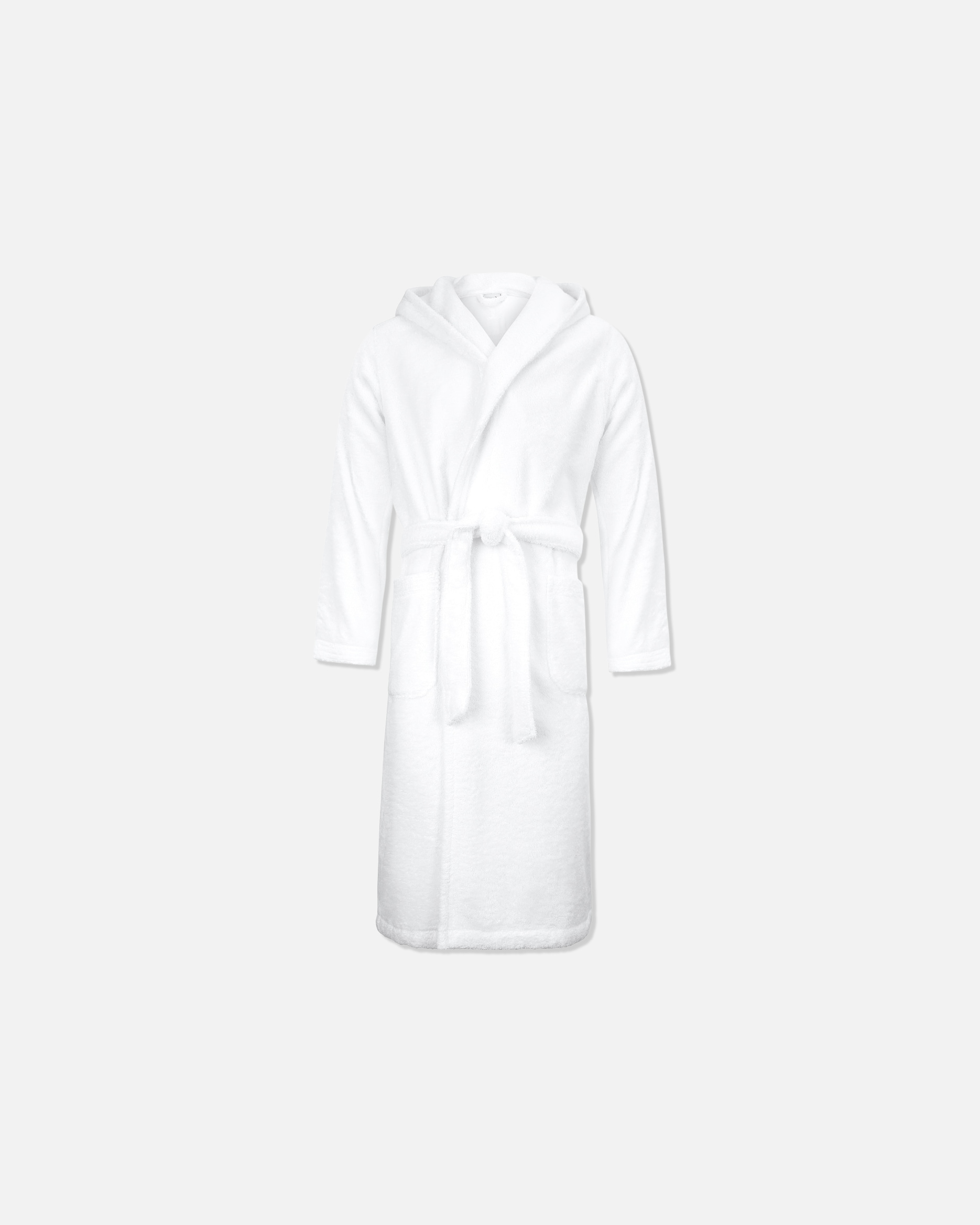 Bademantel für Unisex Möve Superwuschel Bademantel mit Kapuze snow