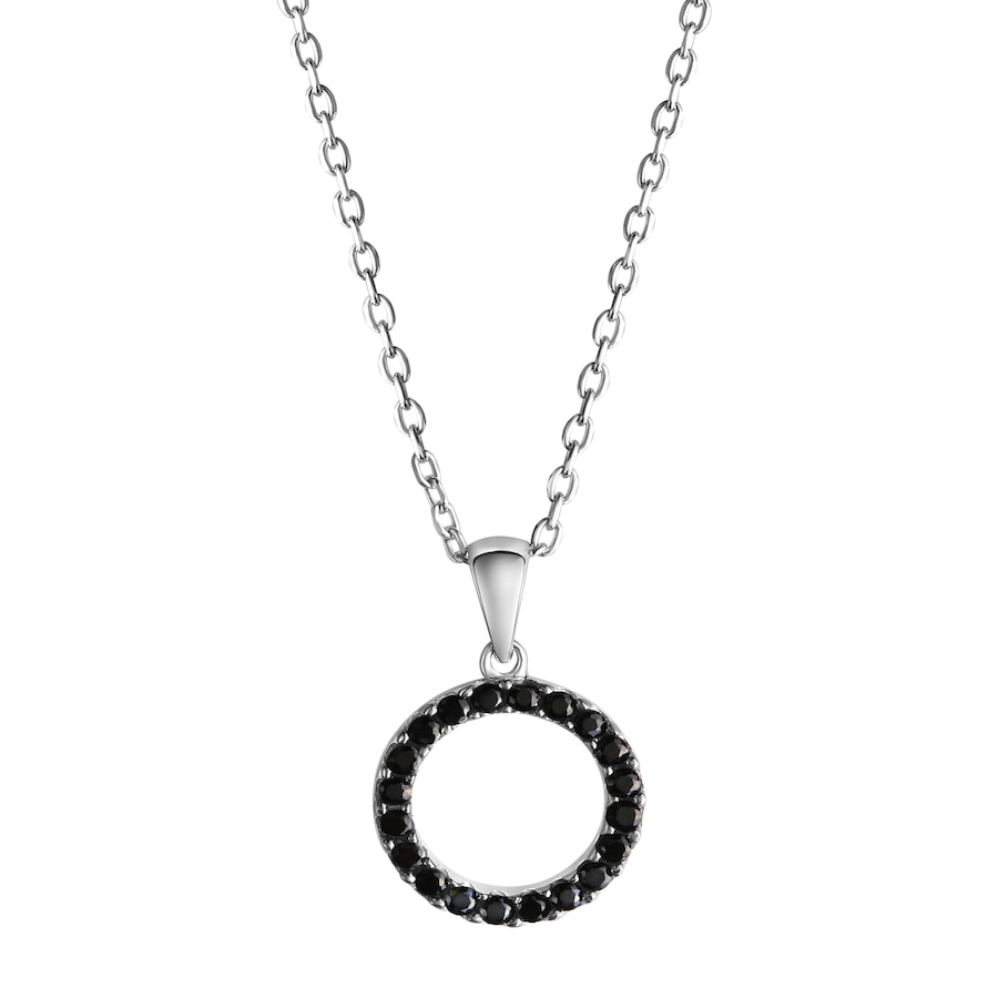 Celesta Halskette 925/- Sterling Silber Zirkonia schwarz 42+3cm Damen