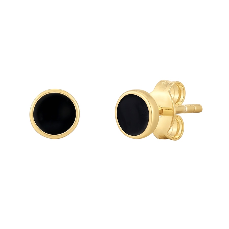 Glanzstücke München Ohrstecker Kreis aus Sterling Silber in gelbgold 5,1 mm Damen