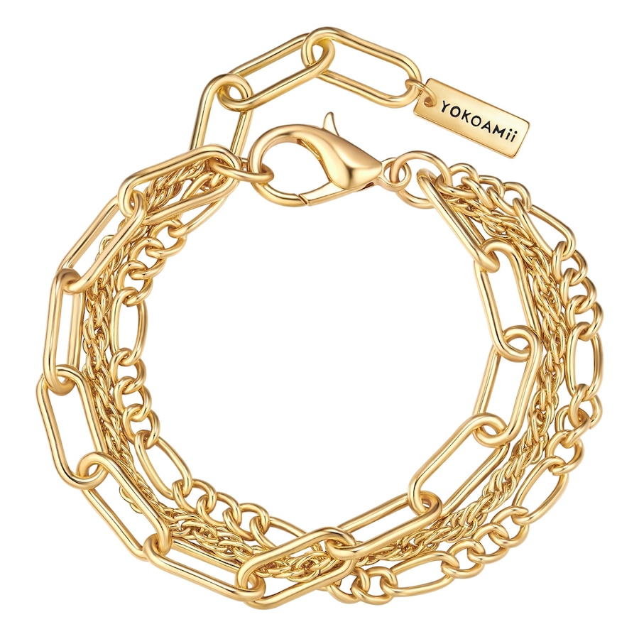 Yokoamii Armband aus Metall-Legierung in gelbgold 19,0 cm Basislänge + 3,0 Verlängerung Damen