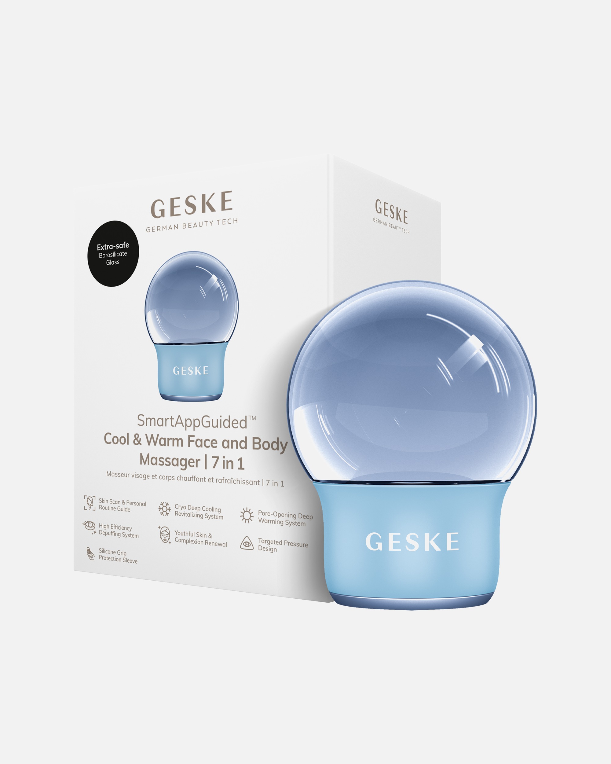 Multifunktionsgerät für Unisex GESKE GESKE SmartAppGuided™ Cool & Warm Face & Body Massager | 7 in 1 Aquamarine