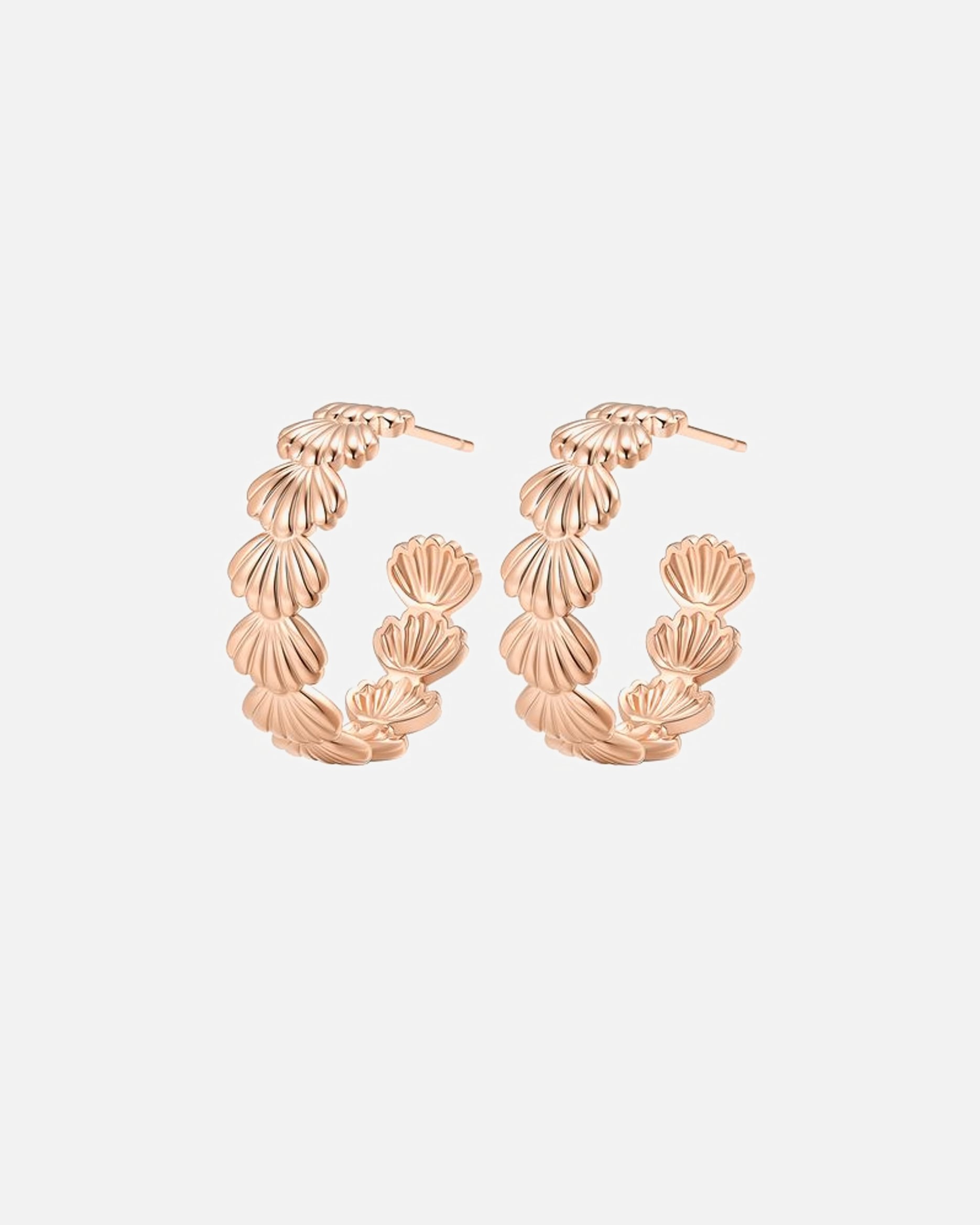 Ohrringe für Weiblich Hey Happiness Default Brand Line Muschel Creolen – Edelstahl Statement Ohrringe Rosegold
