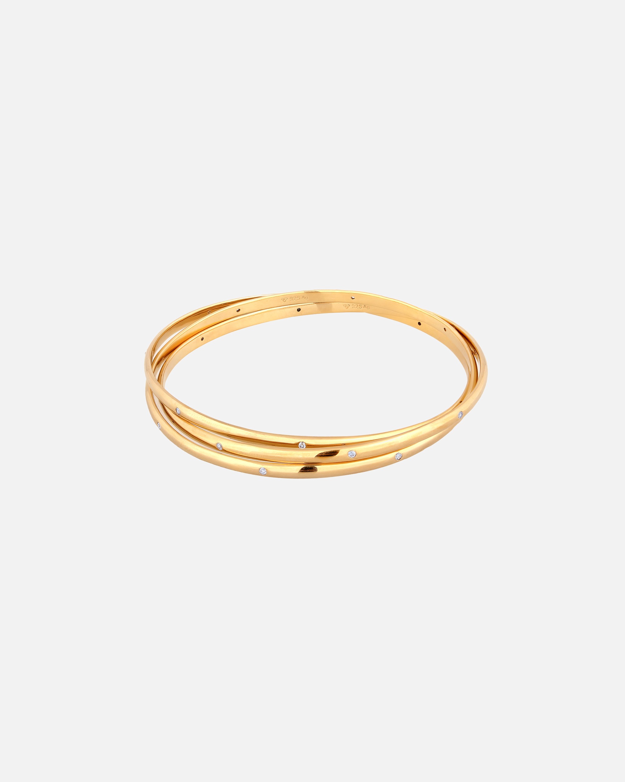 Armreif für Weiblich Elli PREMIUM Armreif mit Zirkonia Weiß 925 Sterling Silver goldfarben