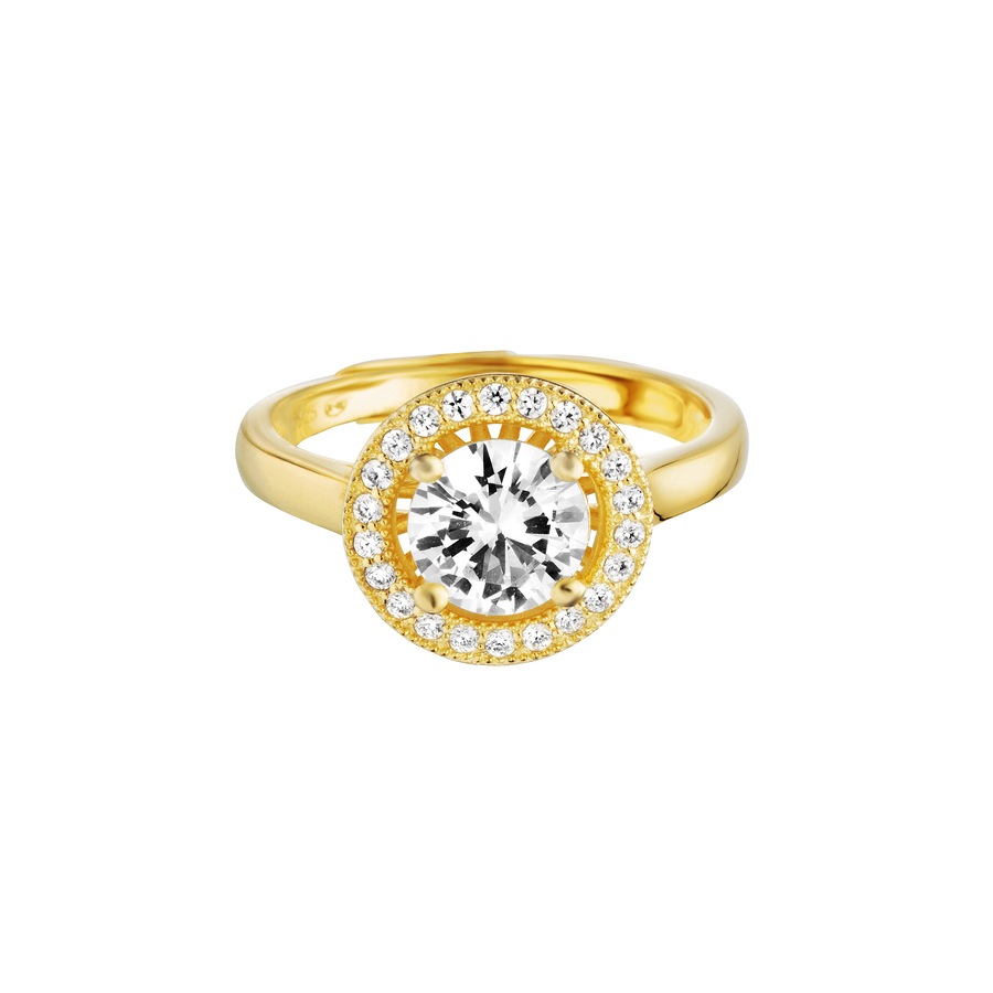 Julie Julsen Ring 925/- Sterling Silber Zirkonia weiß gelb vergoldet Weiss Damen