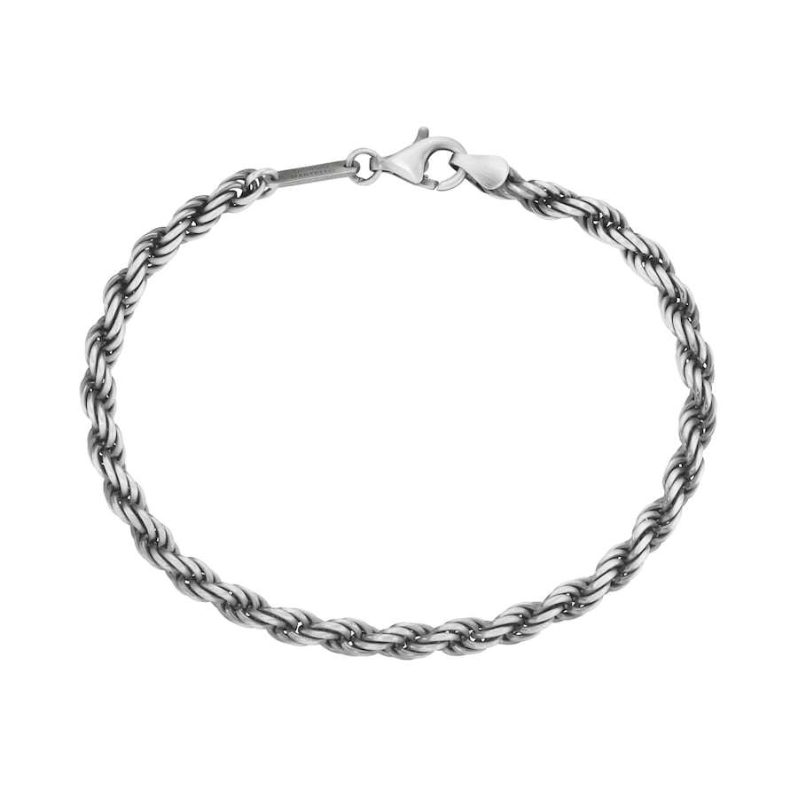 Giorgio Martello Milano Armband Kordelkette massiv, Silber 925 21 cm