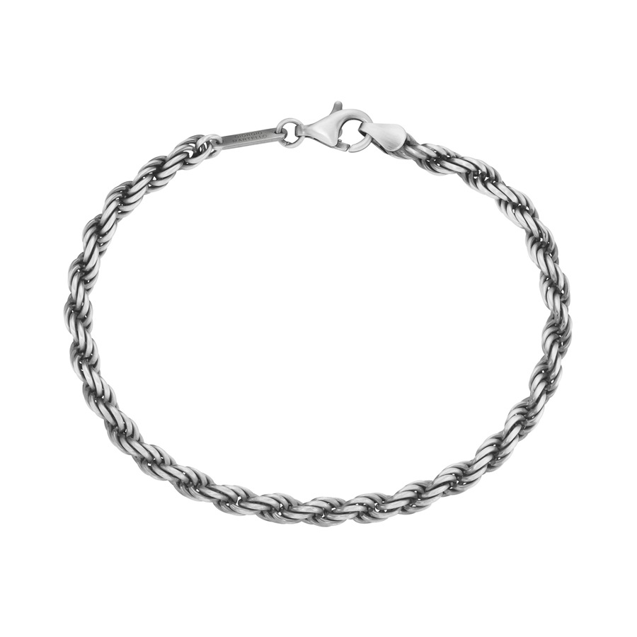 Giorgio Martello Milano Armband Kordelkette massiv, Silber 925 23 cm