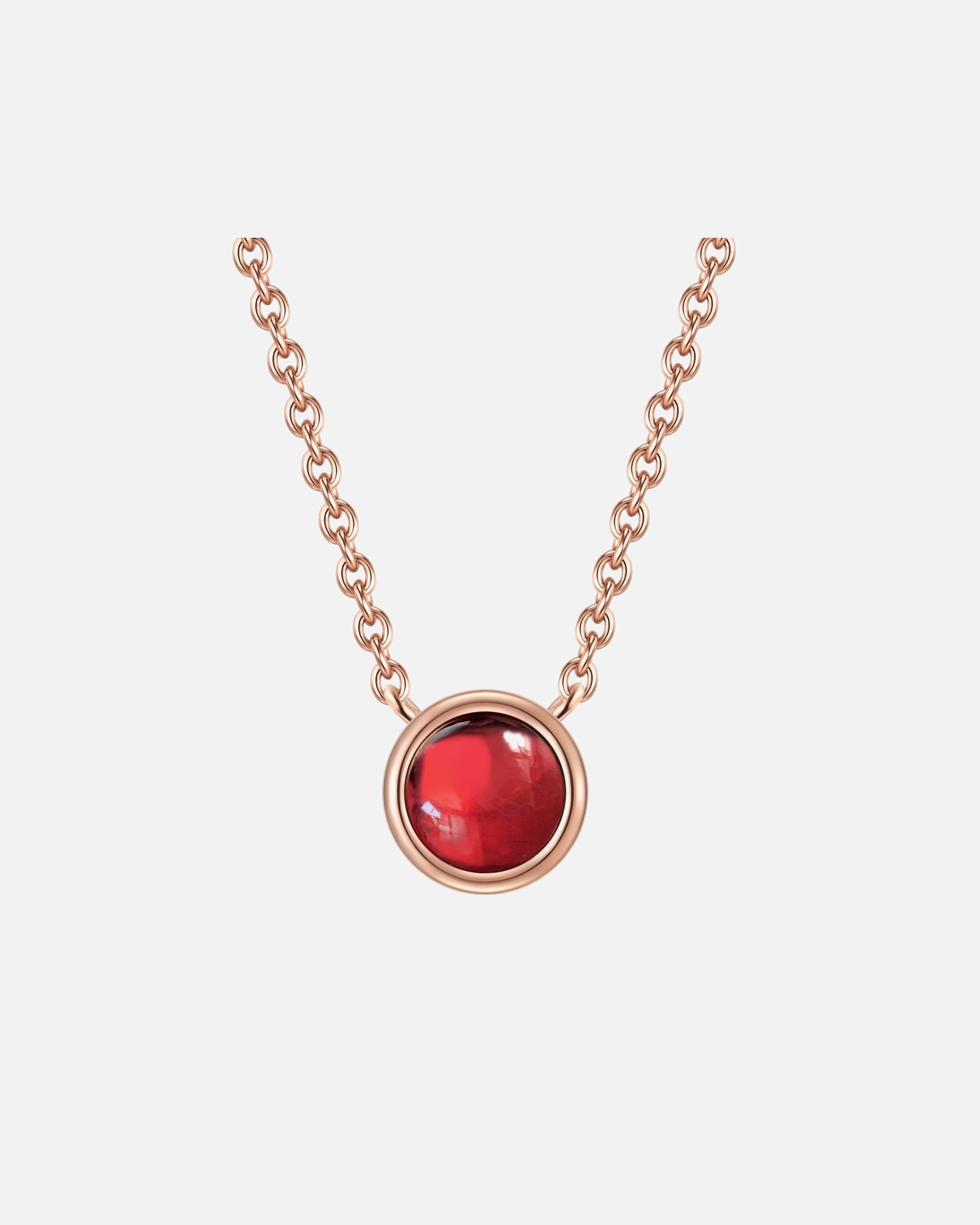 Halskette für Weiblich Glanzstücke München Halskette Sterling Silber Granat in Roségold 40,0 cm Basiskette + 5,0 cm Verlängerung