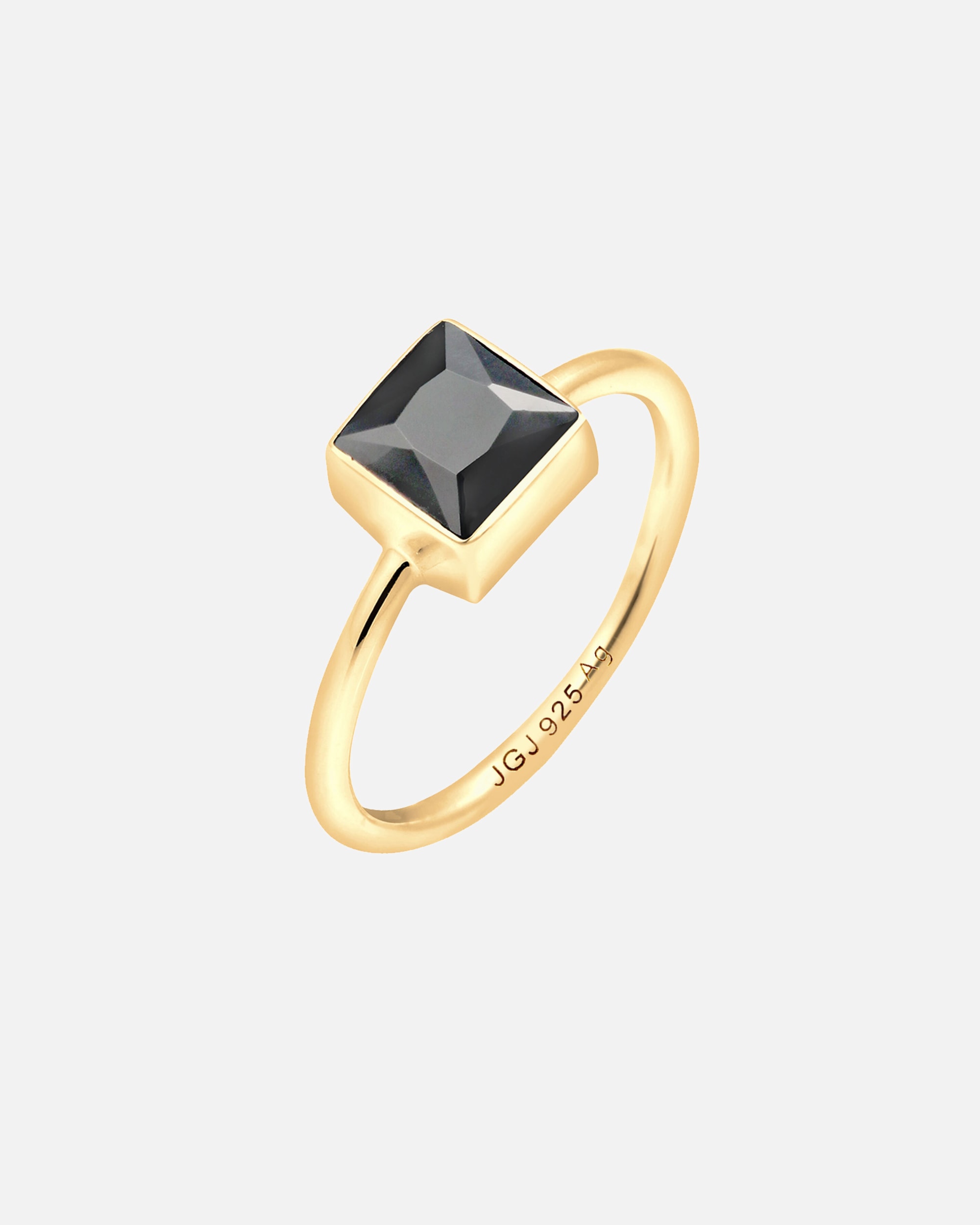 Ring für Weiblich Elli Elli Ring Bandring Viereck Geo Zirkonia 925 Silber vergoldet 54