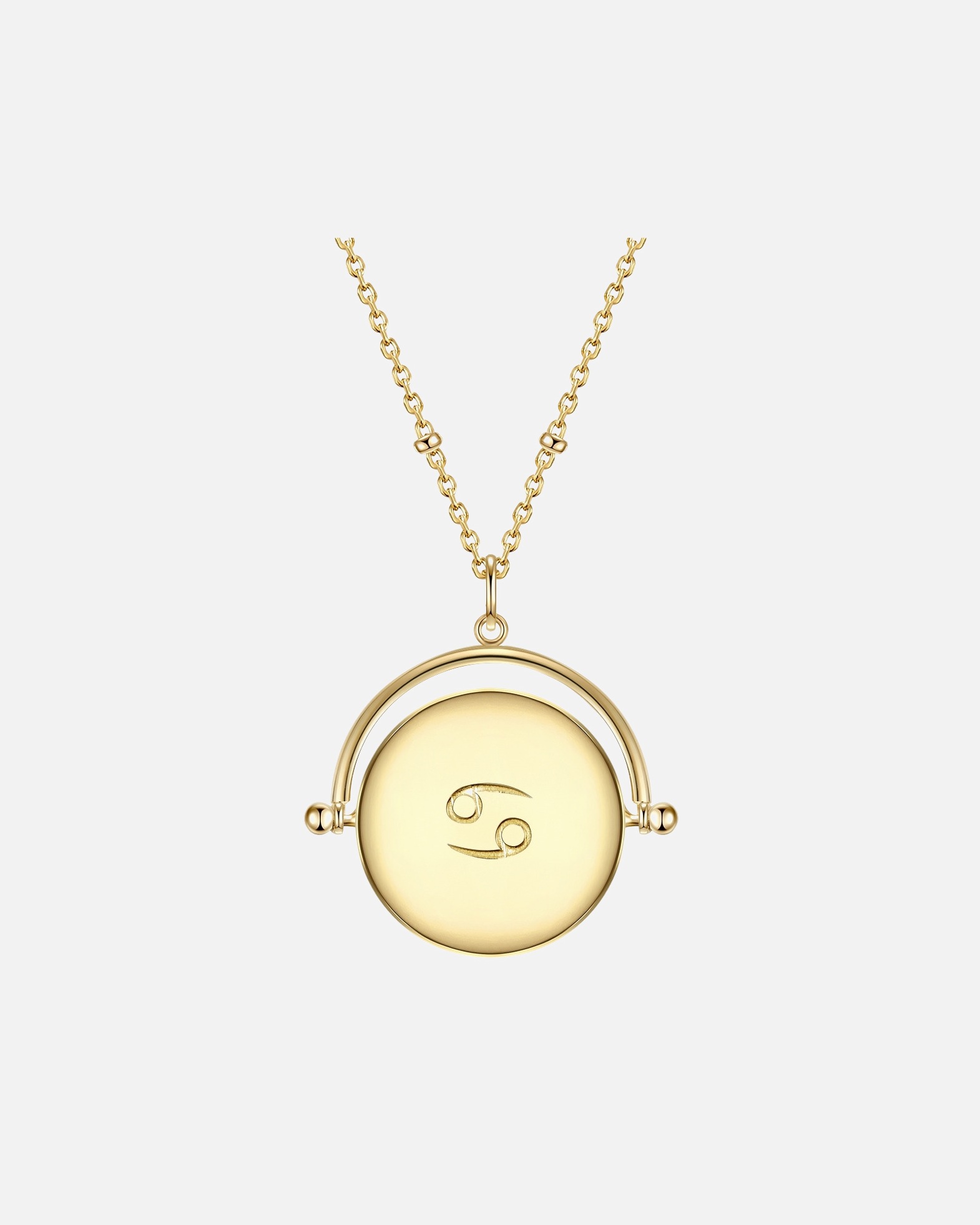 Halskette für Weiblich Glanzstücke München Halskette Sternzeichen Krebs Sterling Silber Zirkonia in Gelbgold 50,0 cm Basiskette + 5,0 cm Verlängerung