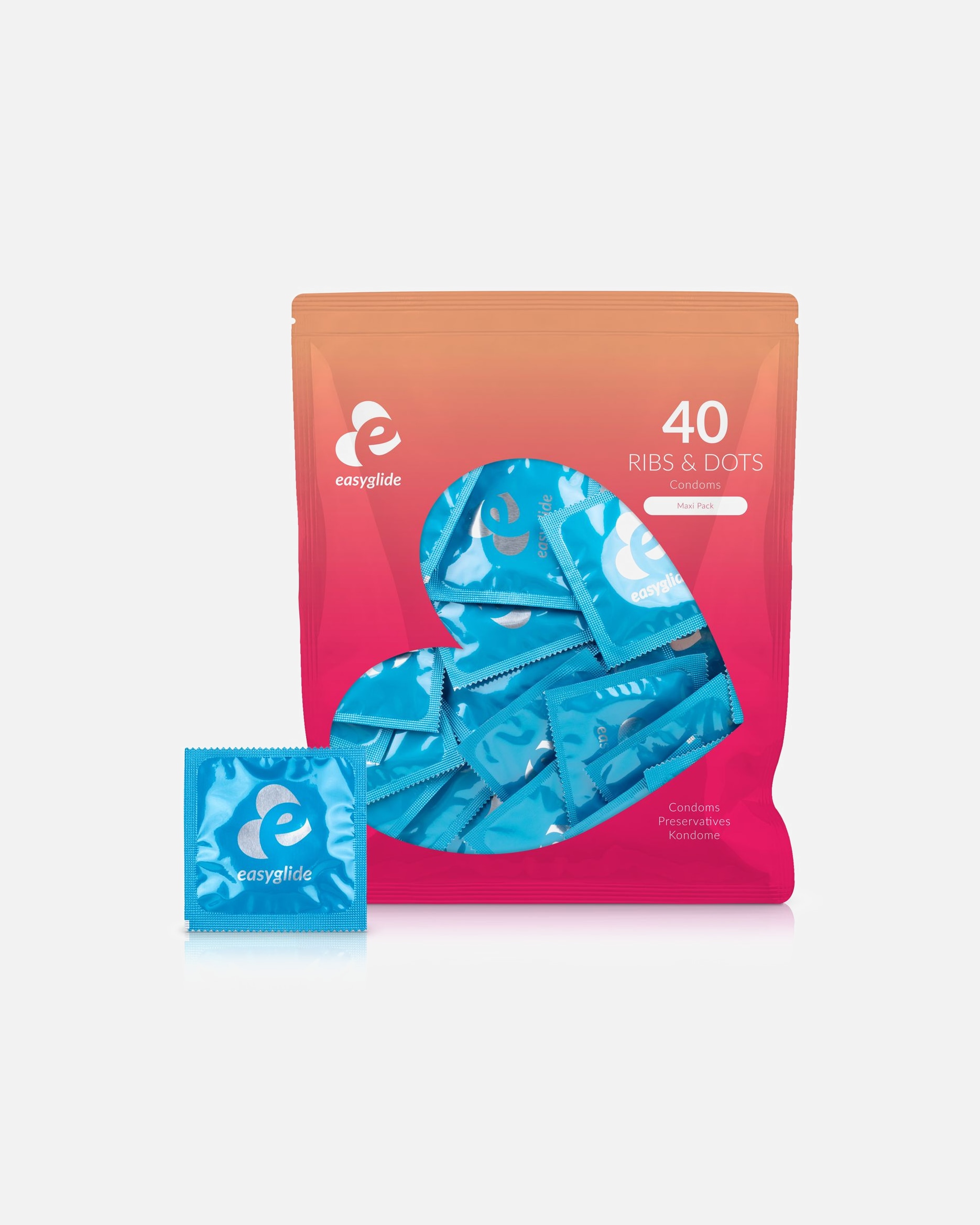 Kondom für Unisex easyglide Default Brand Line Ribs and Dots Kondome 1 Stück