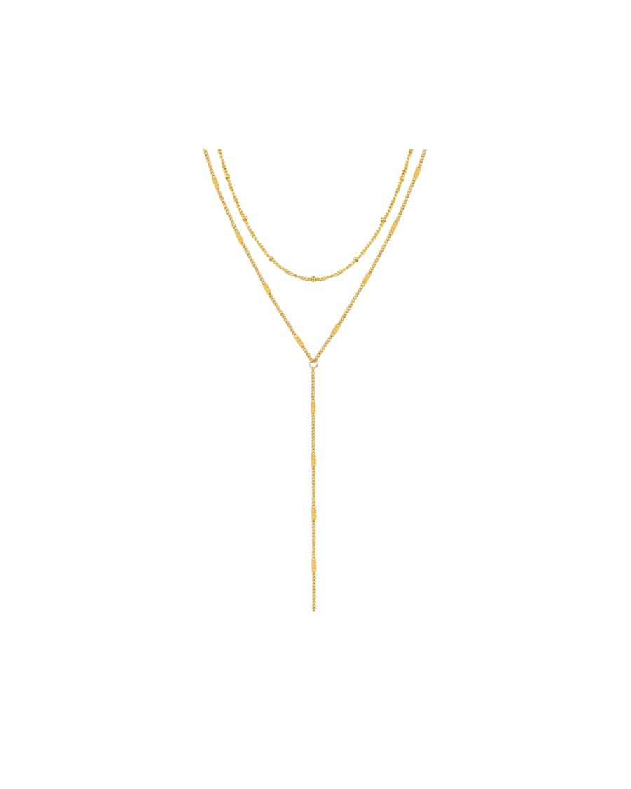 Hey Happiness Layering Y-Kette Edelstahl Gold Damen