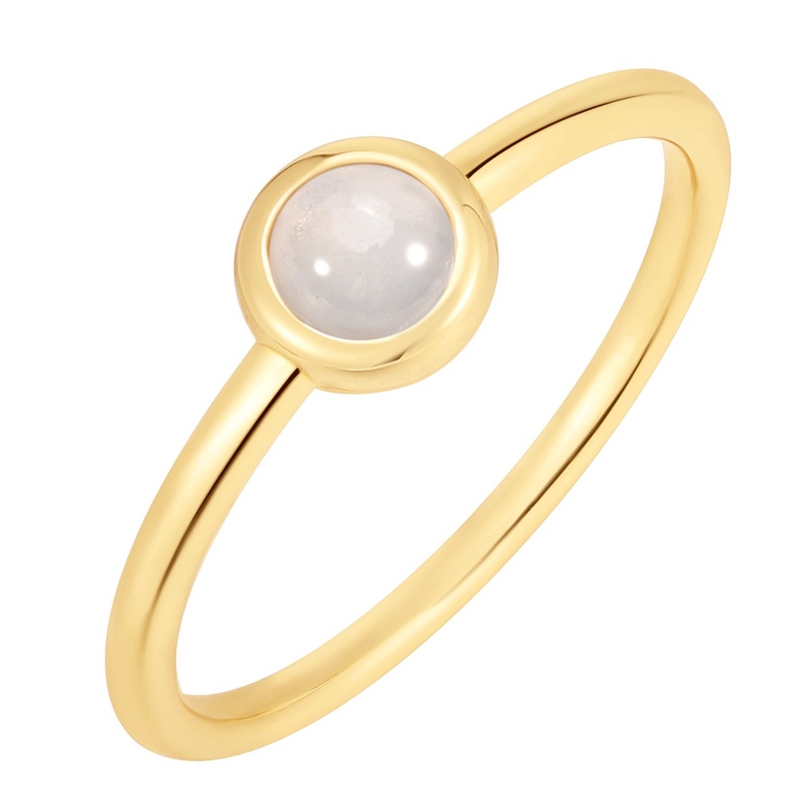 Glanzstücke München Ring aus Sterling Silber in Gelbgold mit Mondstein (synth.) 56 Damen