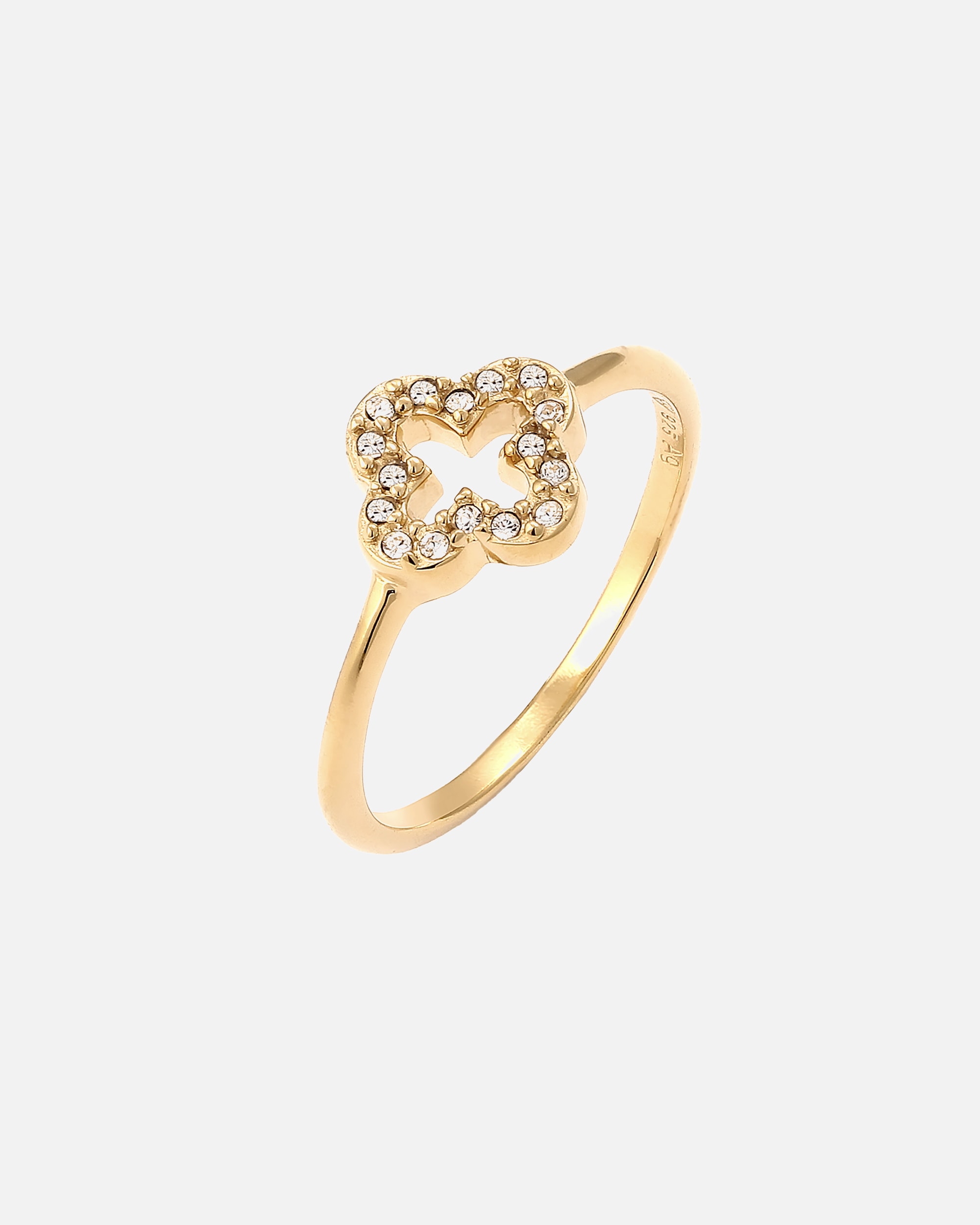 Ring für Weiblich Elli Kleeblatt Weiß 925 Sterling Silber, mit Kristallen von Swarovski® 58