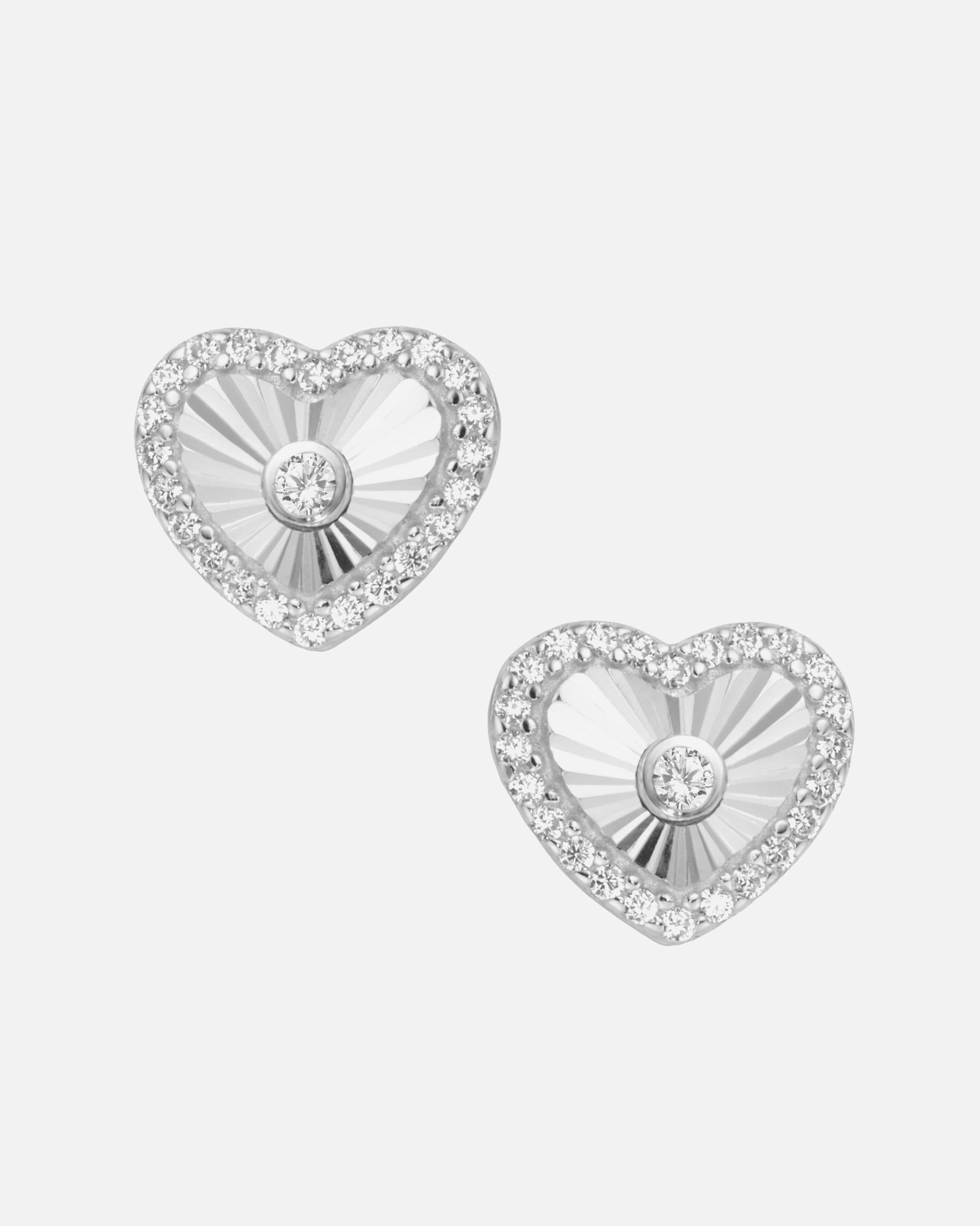 Ohrringe für Unisex Smart Jewel Ohrstecker in Herzform, Zirkonia Steine, diamantiert, Silber 925 Silber