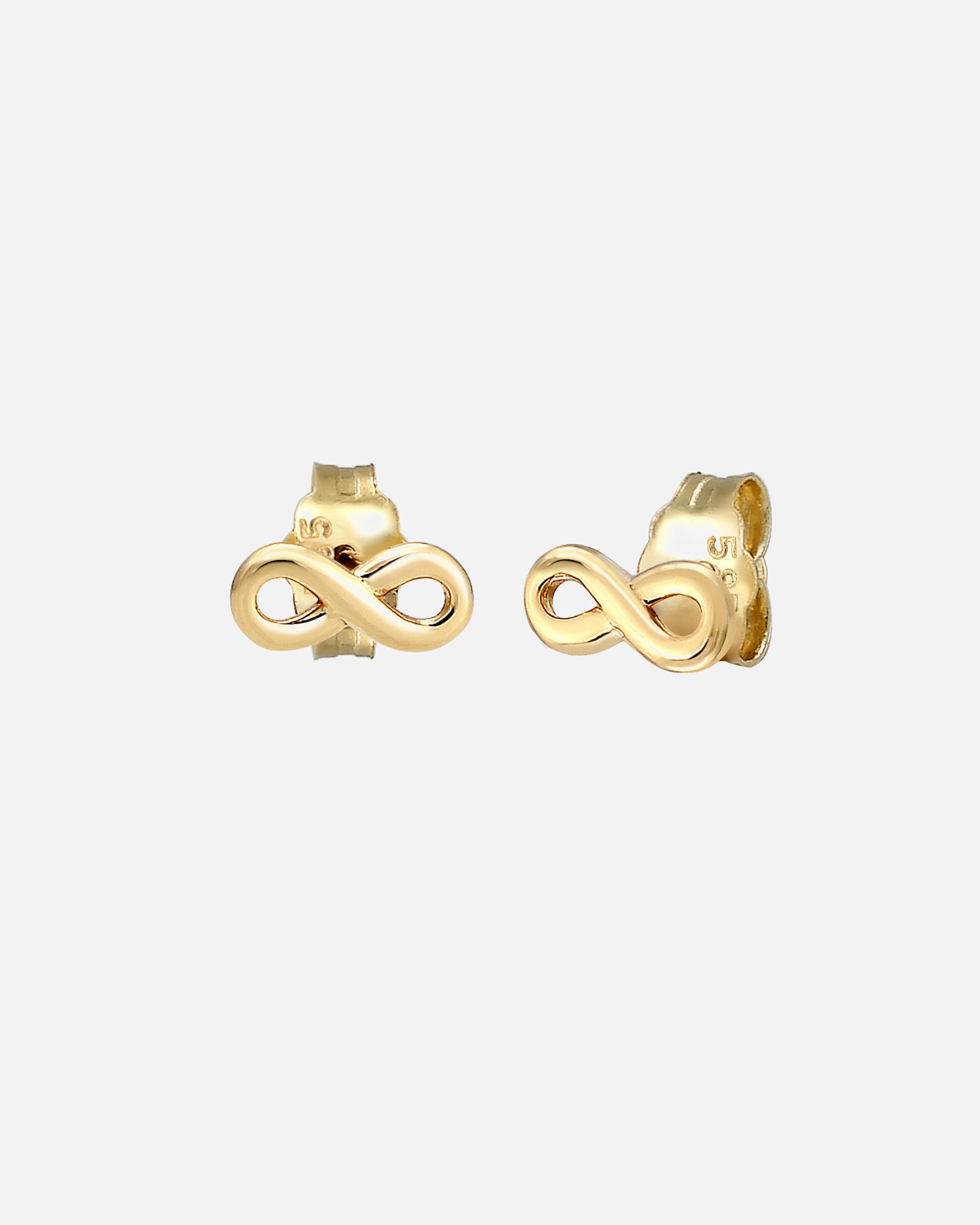 Ohrringe für Weiblich Elli PREMIUM Stecker Infinity Symbol Unendlichkeit 585 Gelbgold OneSize