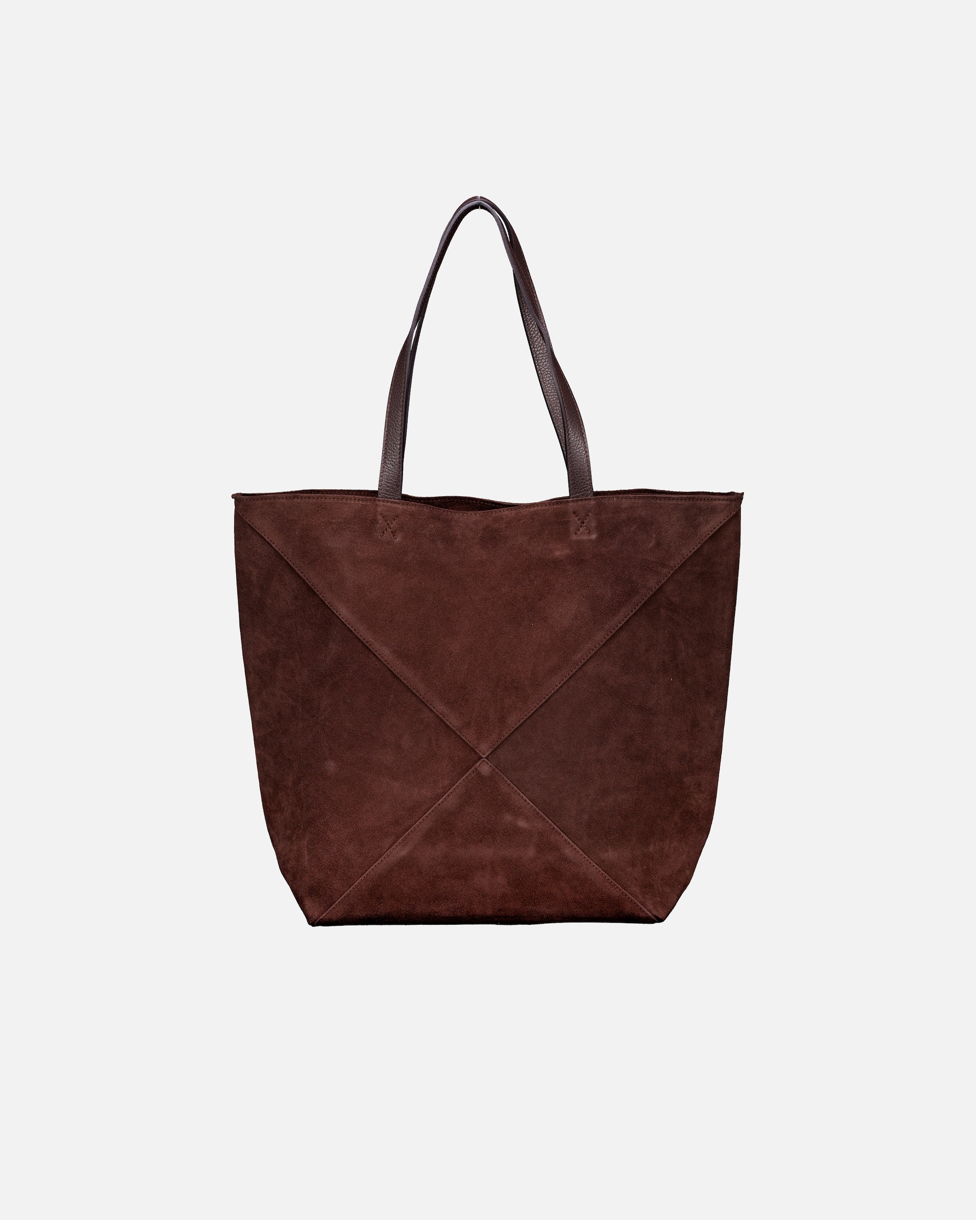 Shopper für Weiblich Hausfelder Manufaktur Shopper Velours mit herausnehmbarem Etui Dunkelbraun