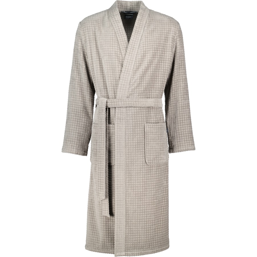 Cawö Bademäntel Herren Kimono Waffelpique 5508 graphit - 779 S