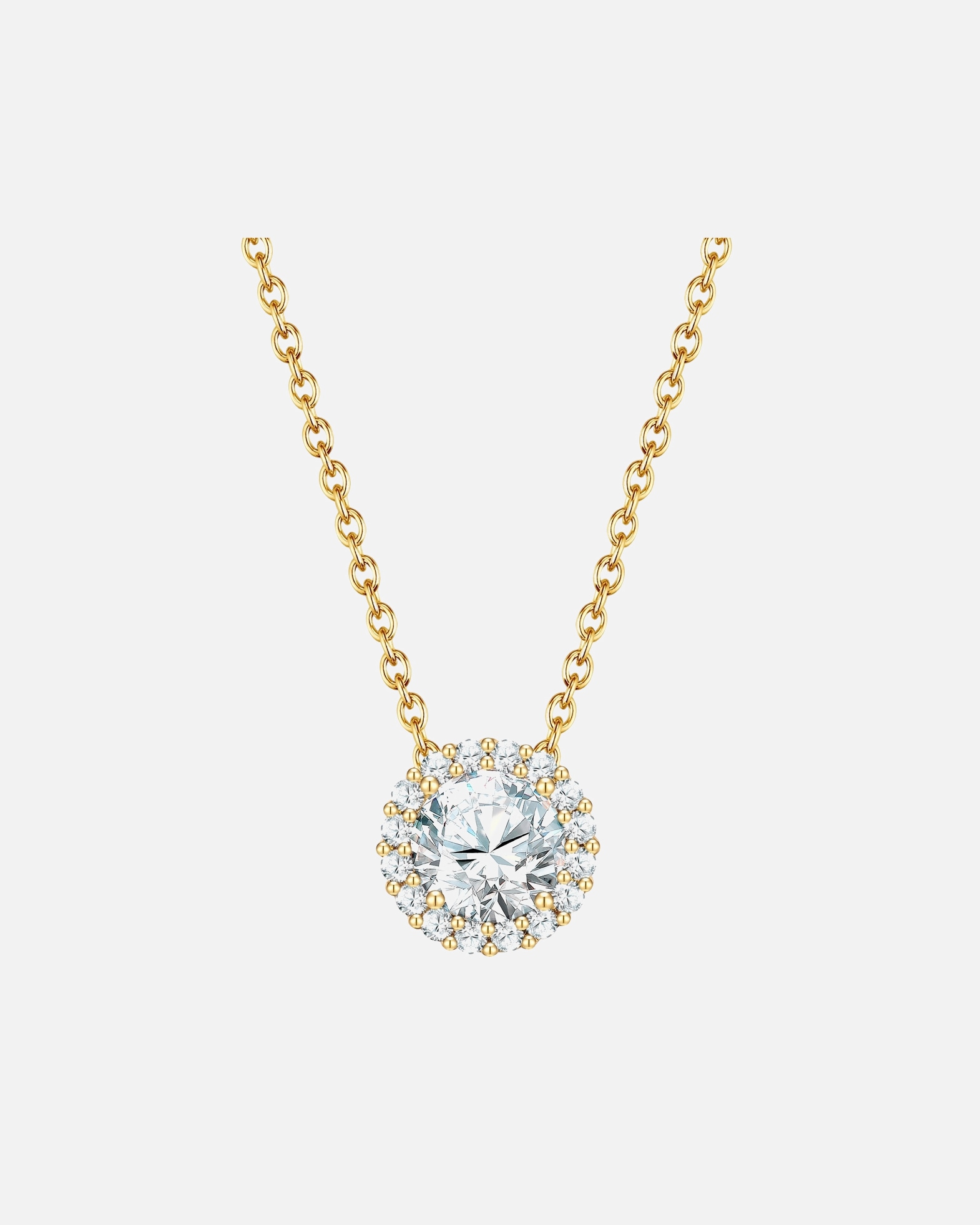 Halskette für Weiblich Yokoamii Halskette aus Messing in gelbgold mit Zirkonia 40,0 cm Basiskette + 5,0 cm Verlängerung