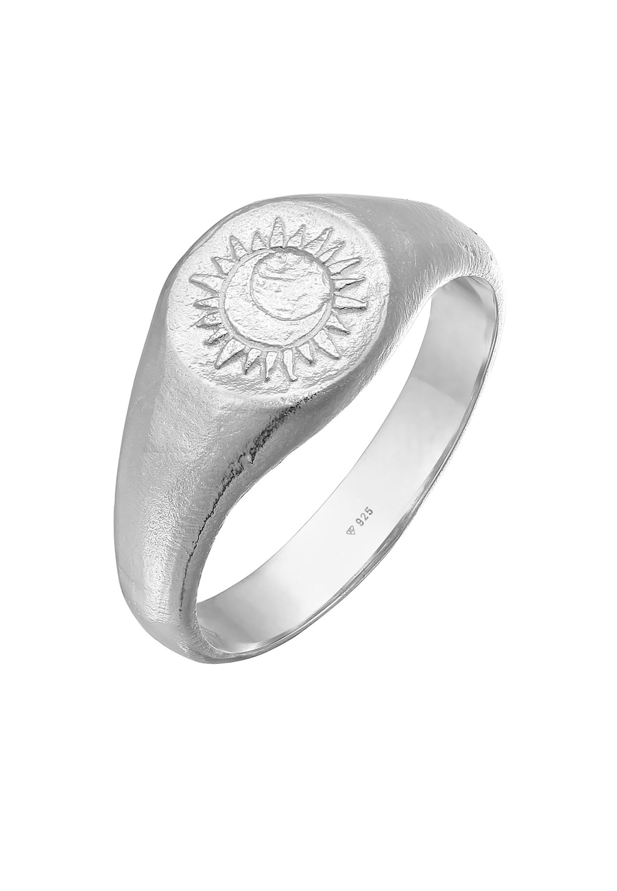Haze & Glory Siegelring - Sacred Sun Sonne Mond 925 Silber 58 Herren