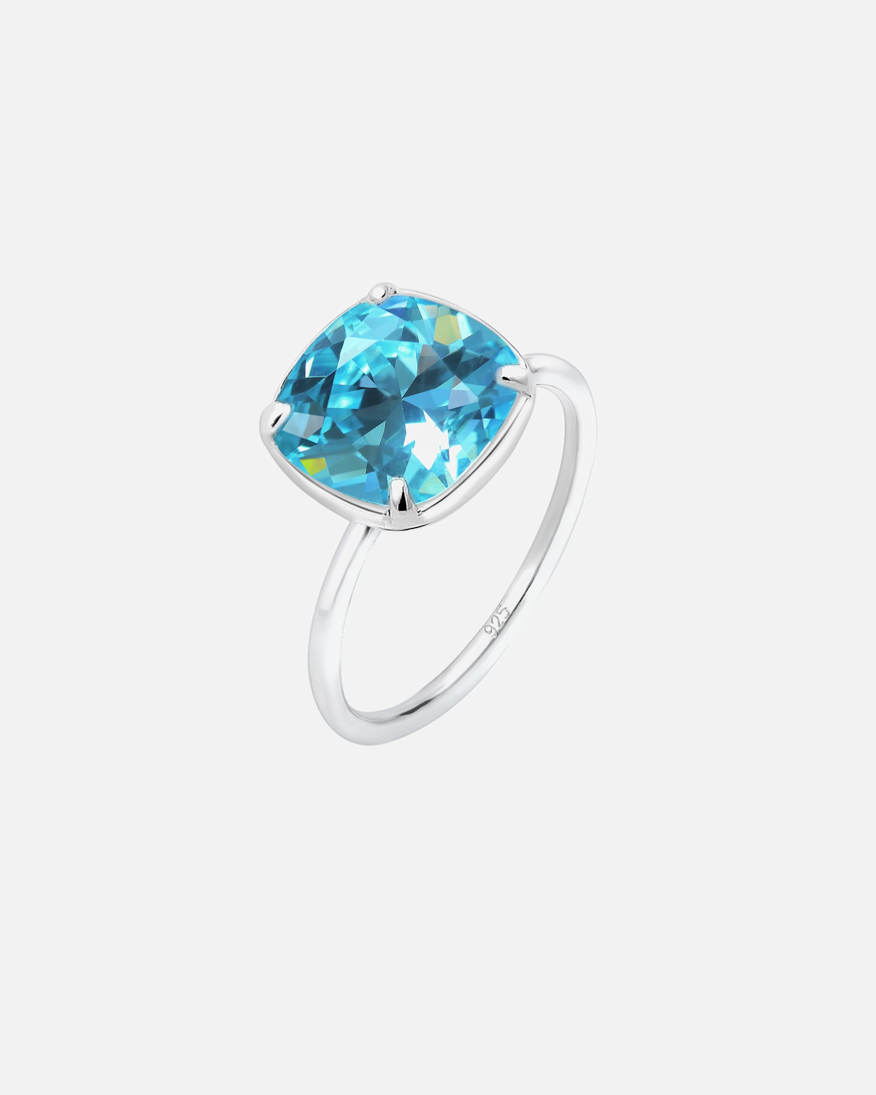 Ring für Weiblich Elli Elli Ring Schmal Geo Kristalle Blau 925 Silber 52